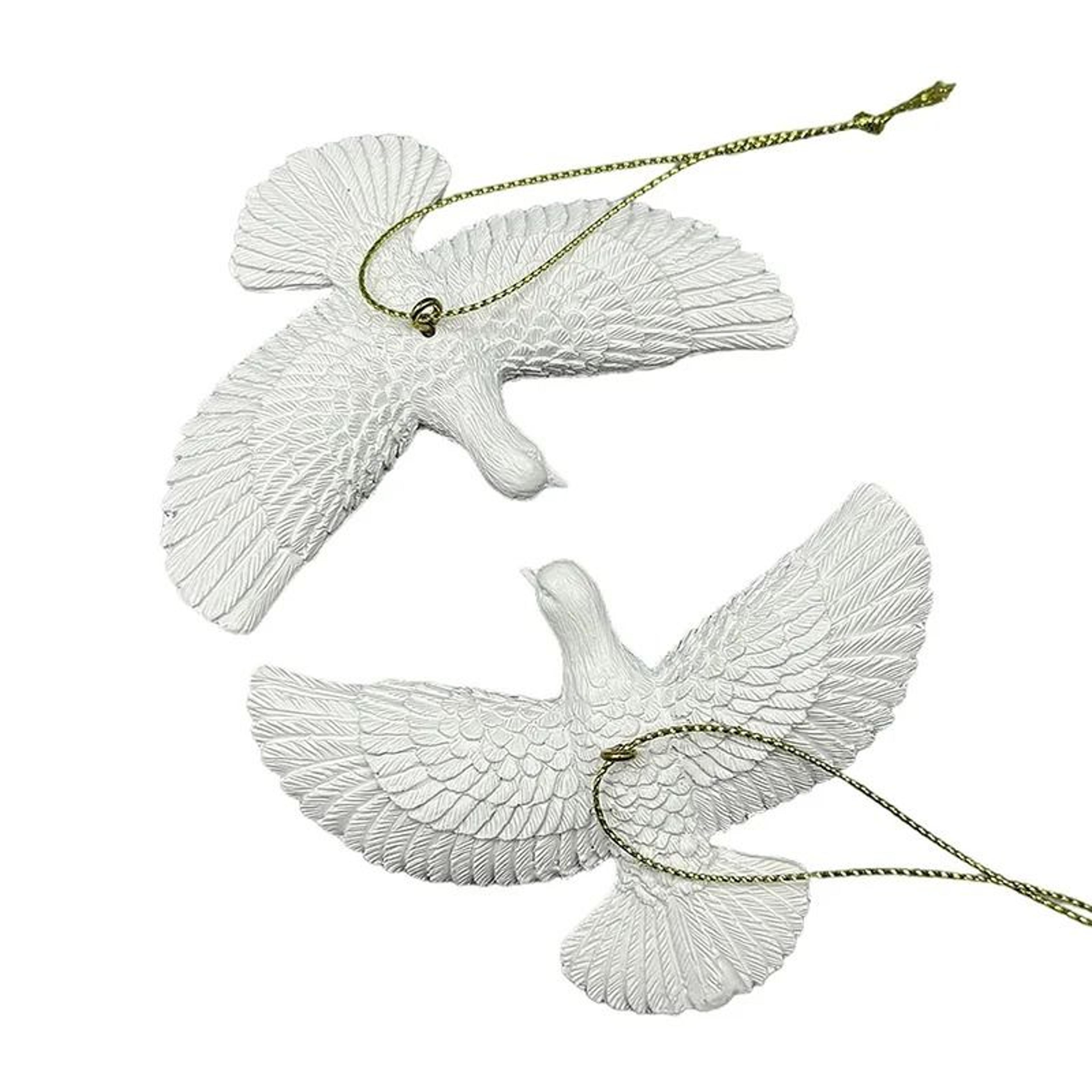 Ethereal White Dove Ornaments  Set Of Hanging Pigeon Statues  Professional Christmas  Peace Festiva 4