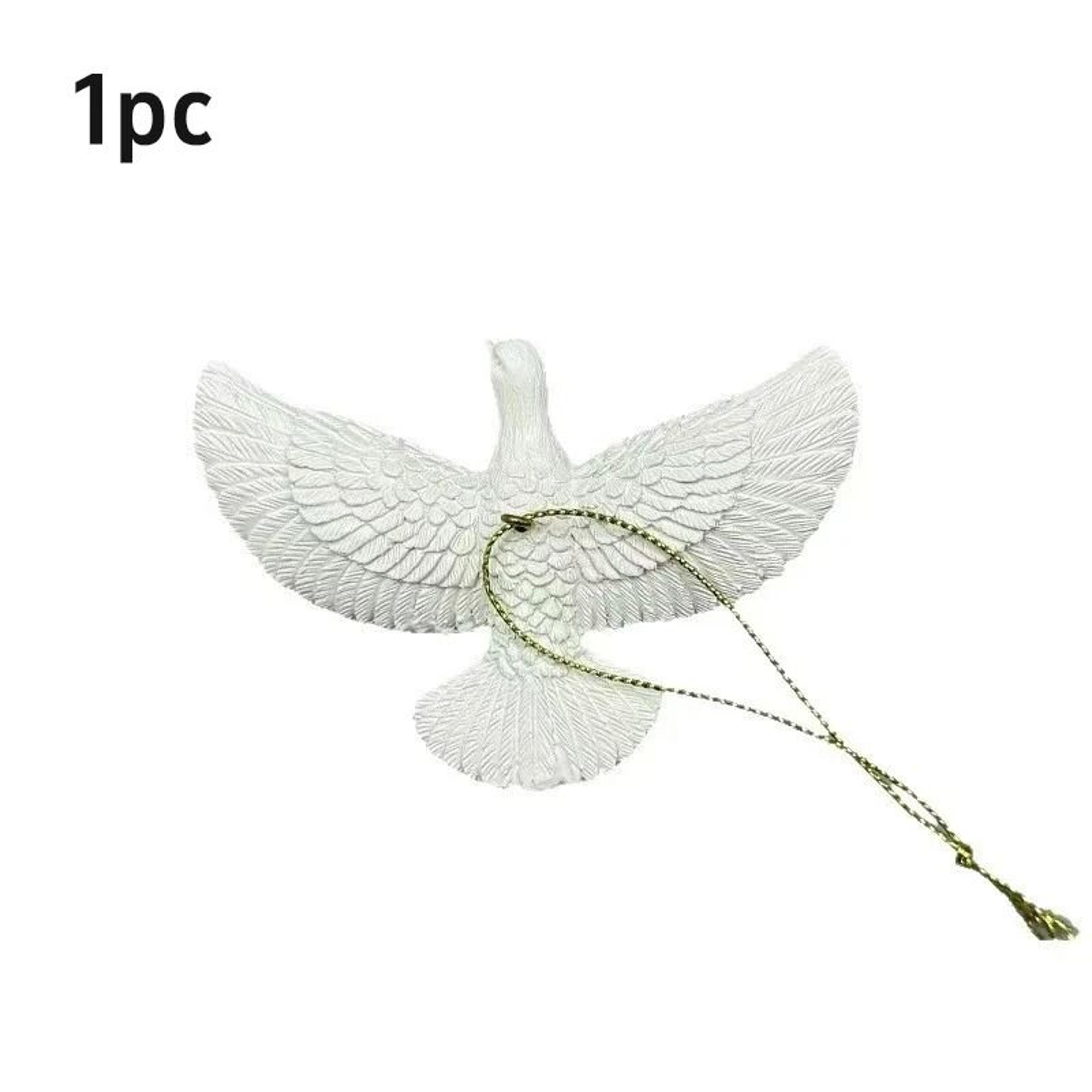 Ethereal White Dove Ornaments  Set Of Hanging Pigeon Statues  Professional Christmas  Peace Festiva 7