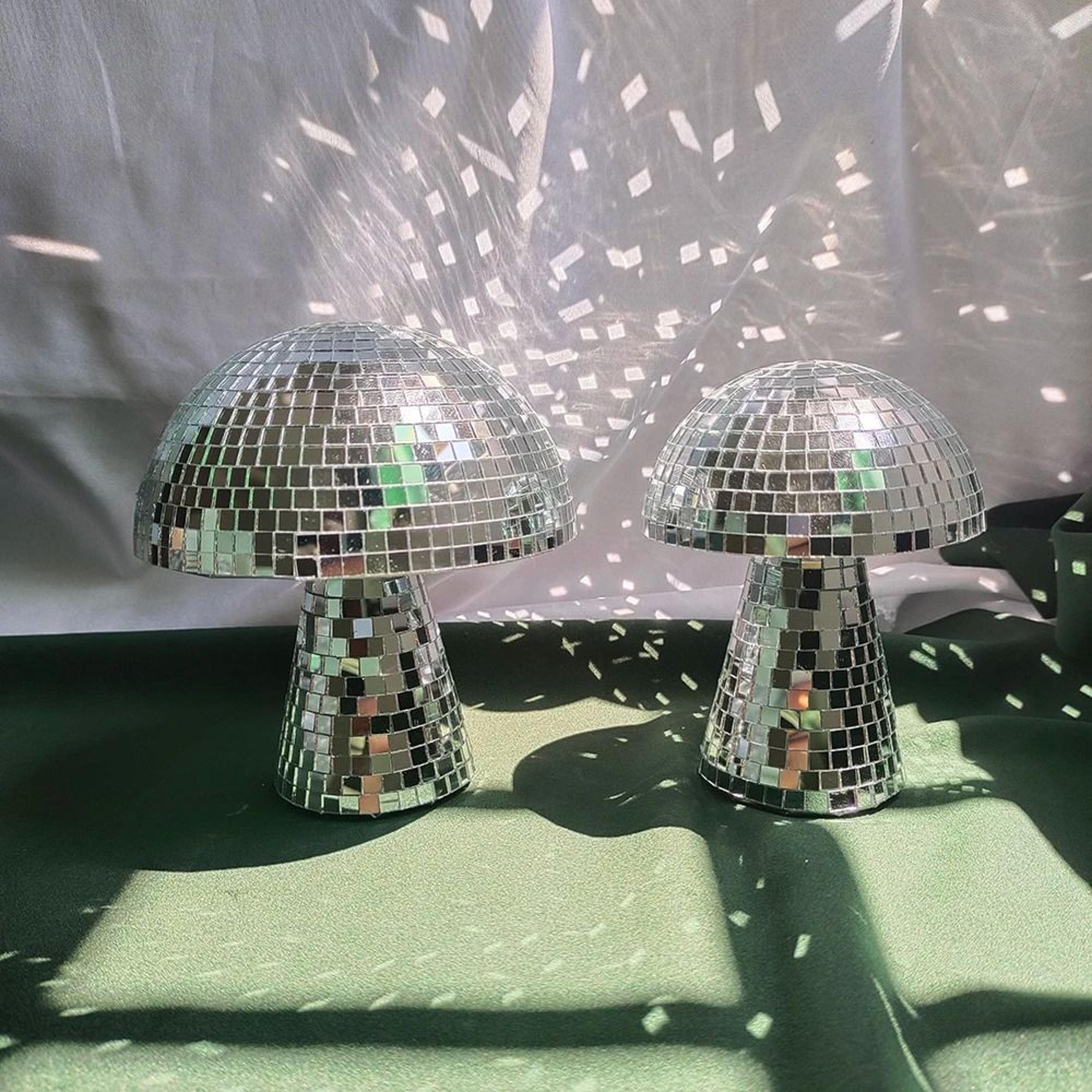 Prismatic Mushroom Disco Ball  HandFinished Mirror Tile Sculpture  Executive Studio  Party Sanctuar 1