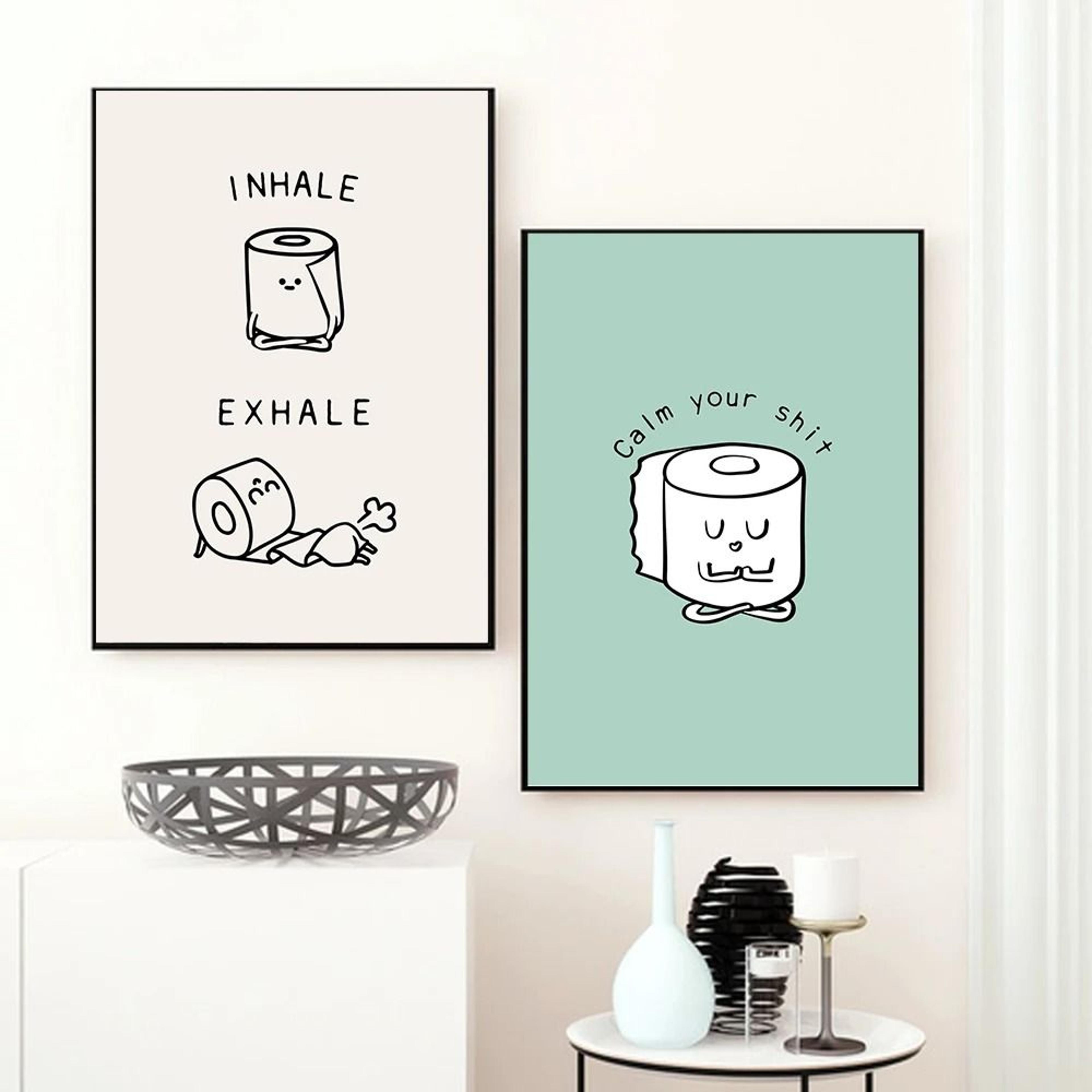 Yoga Toilet Paper Canvas  Funny Minimalist Washroom Art  Executive Suite  Nordic Sanctuary Decor 1