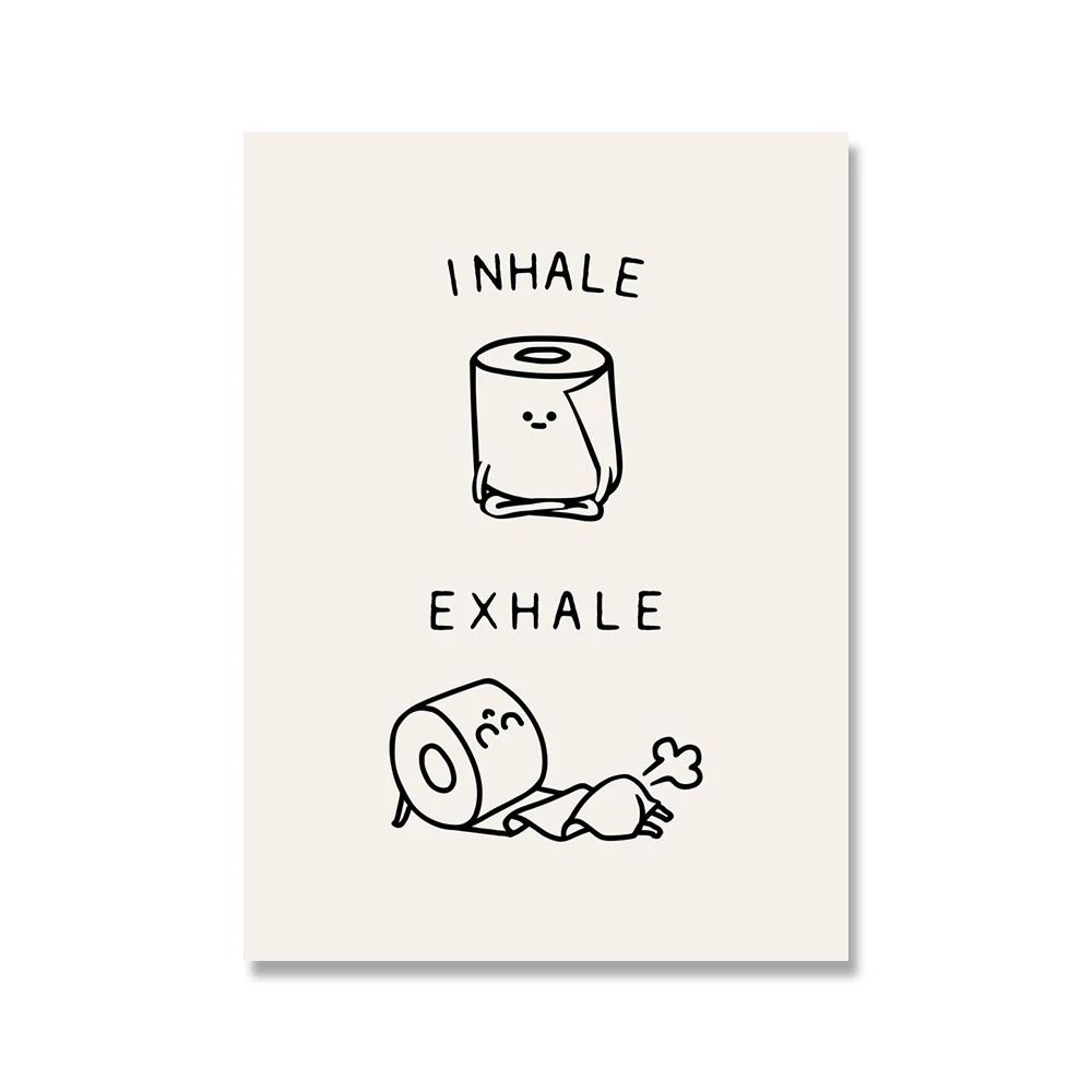 Yoga Toilet Paper Canvas  Funny Minimalist Washroom Art  Executive Suite  Nordic Sanctuary Decor 5