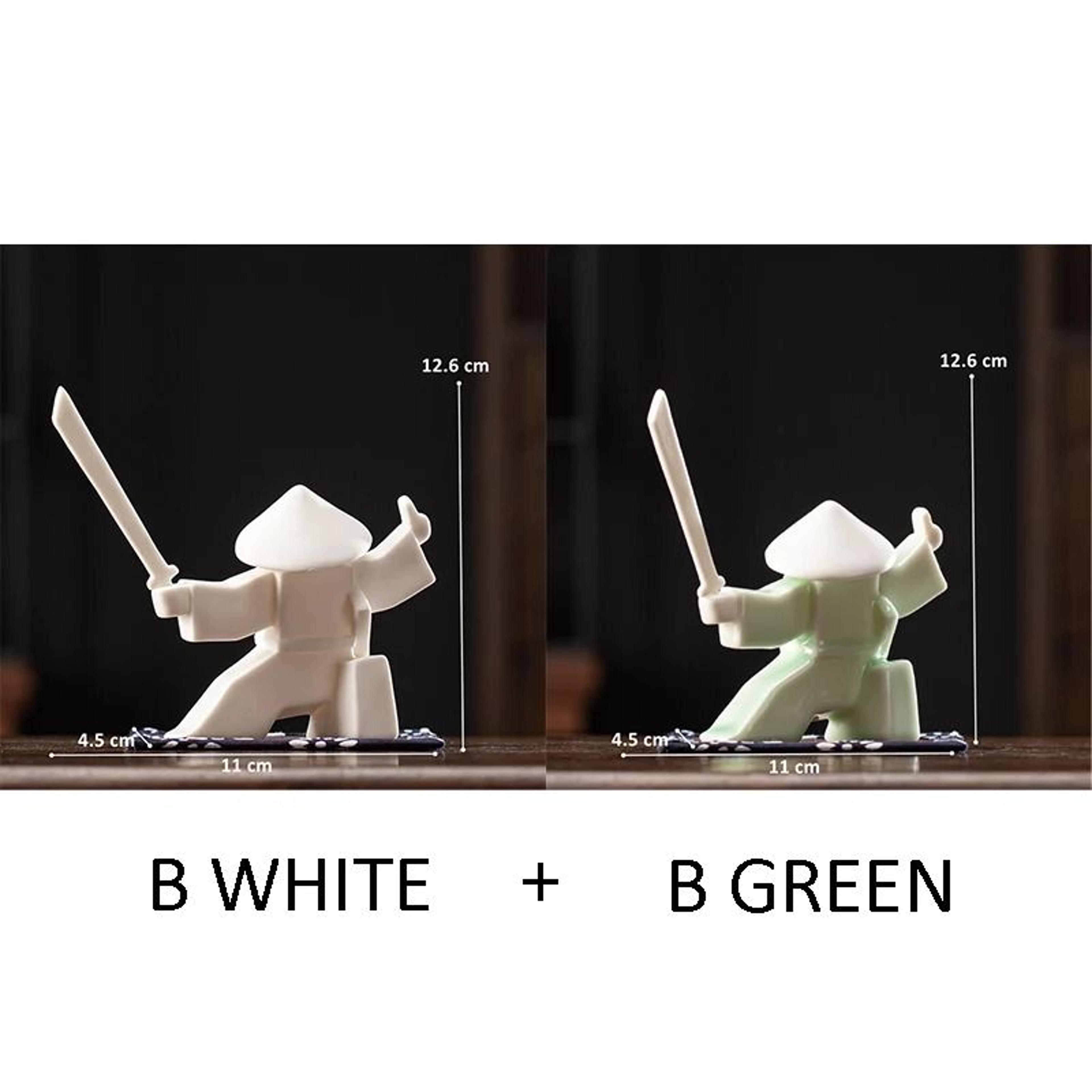 Blanc De Chine Samurai  Geometric Ceramic Warrior Figurine  Executive Studio  Oriental Sanctuary De 15