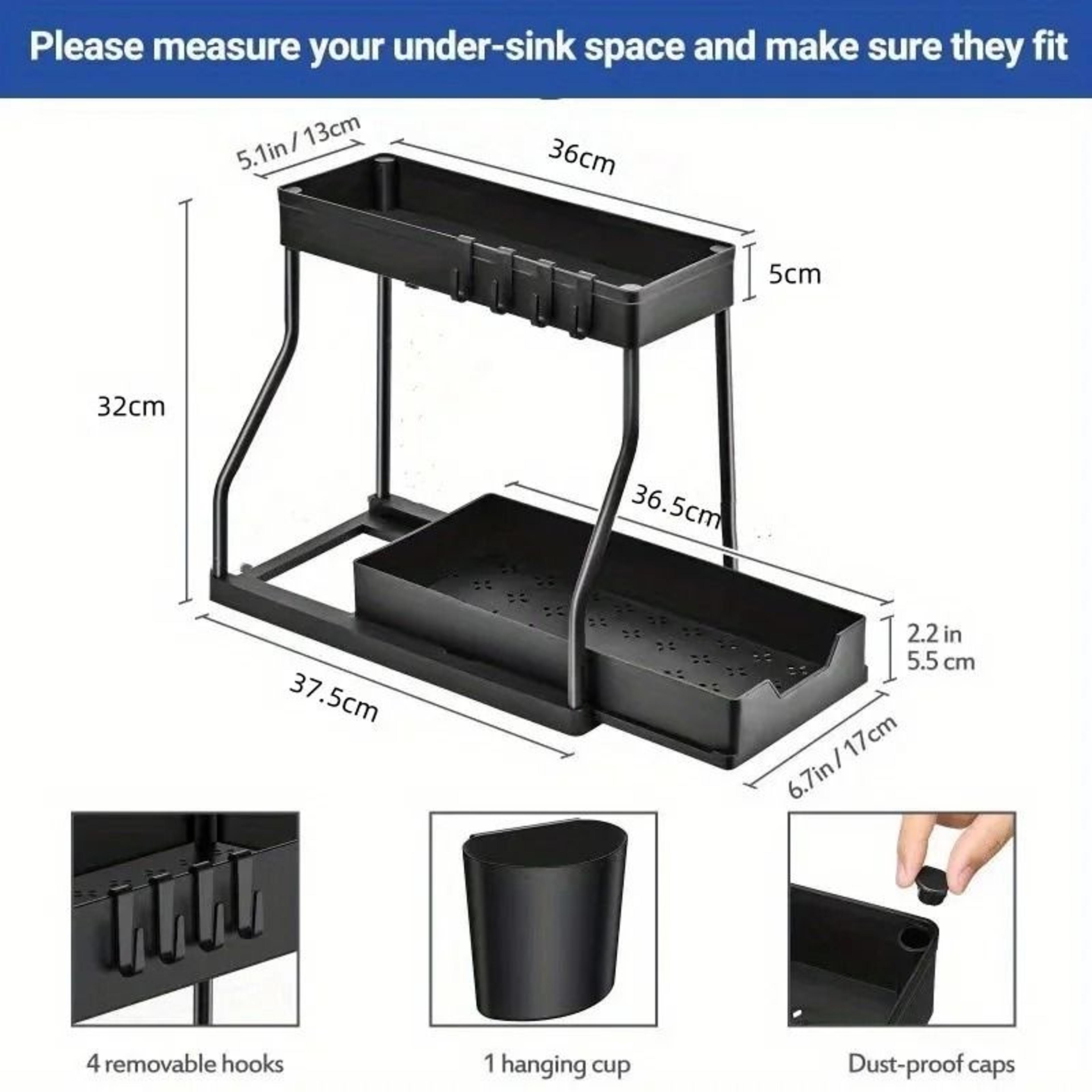 Nexus Tiered Glide  MultiLayer PullOut Kitchen  Bathroom Sink Organizer 5