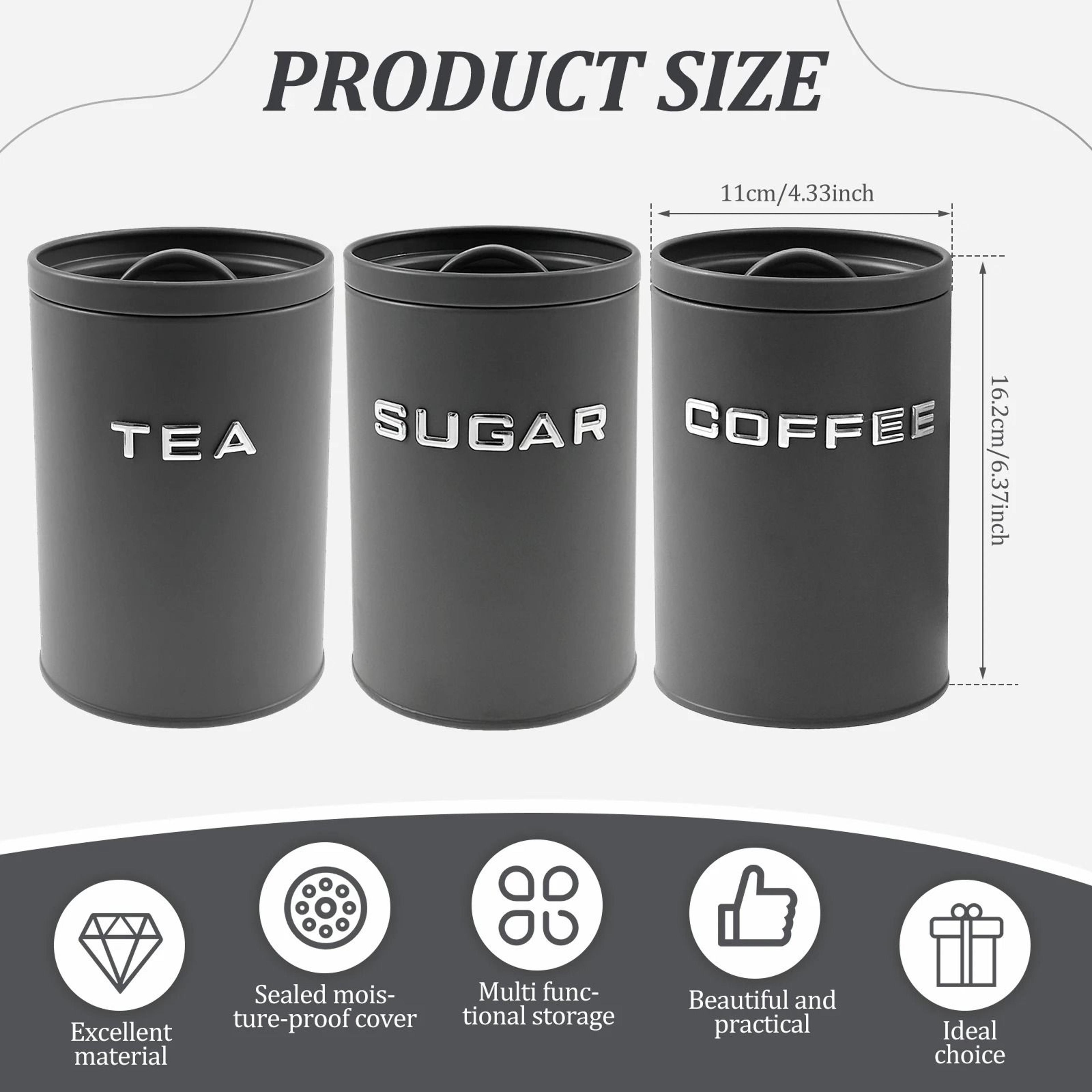 Nexus Essence Trio  Airtight Coffee Tea  Sugar Canister Set  Executive Countertop Storage  Ritual S 1