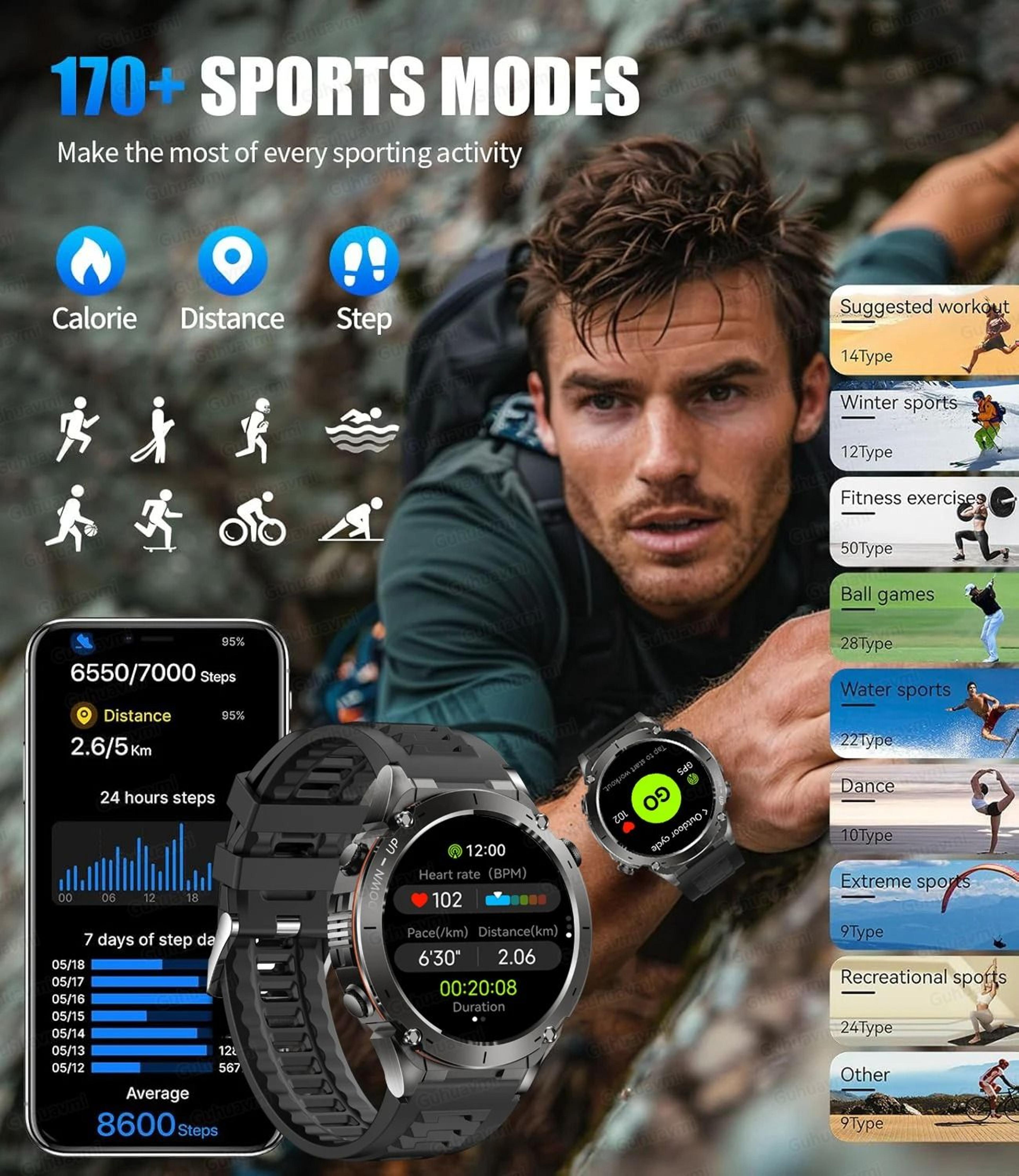 Genuine Stratos 4 GPS Smartwatch  143 AMOLED HD Display  Executive Compass  Barometric Altimeter Su 5
