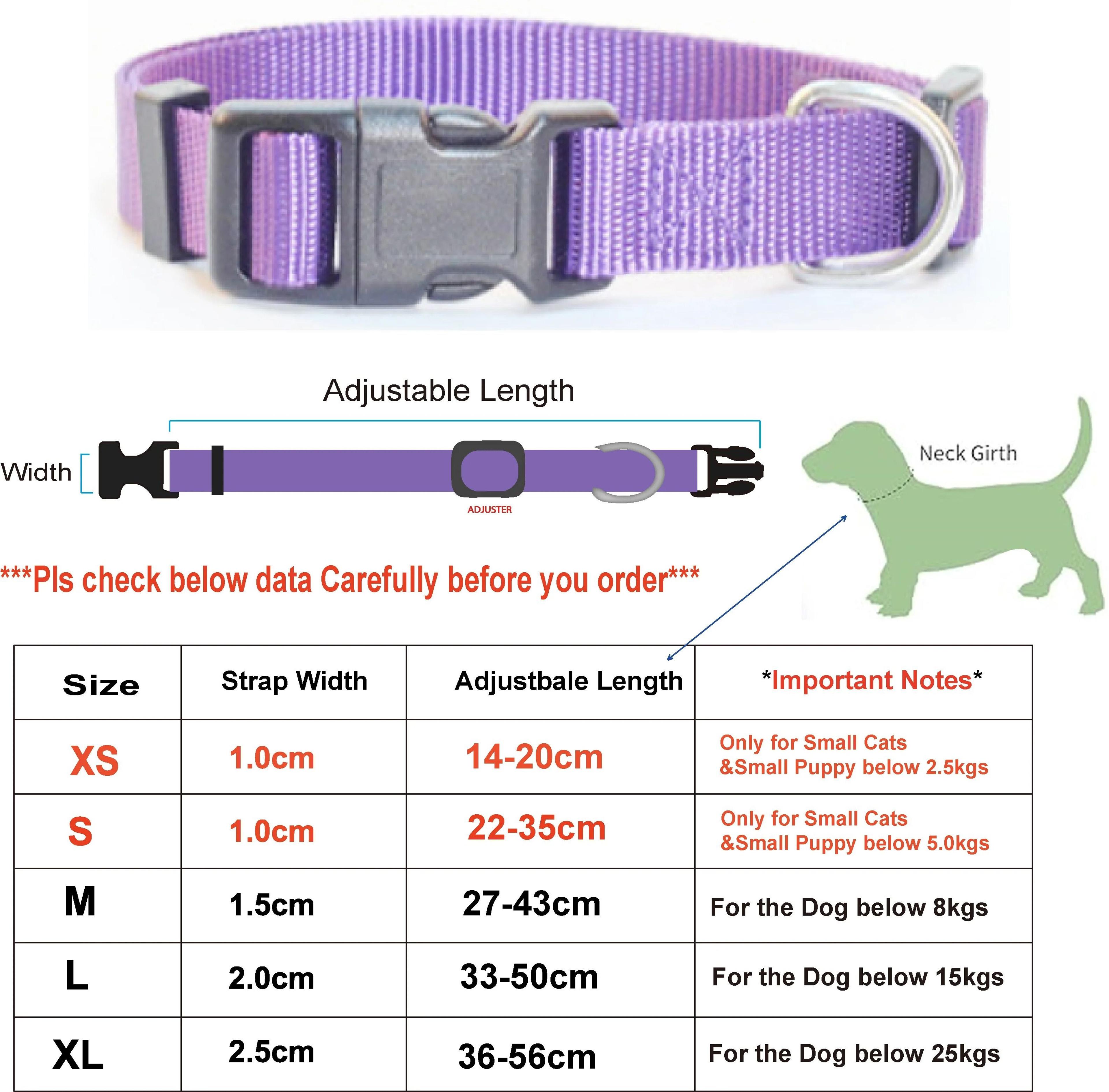 Classic Adjustable Nylon Pet Collar 15
