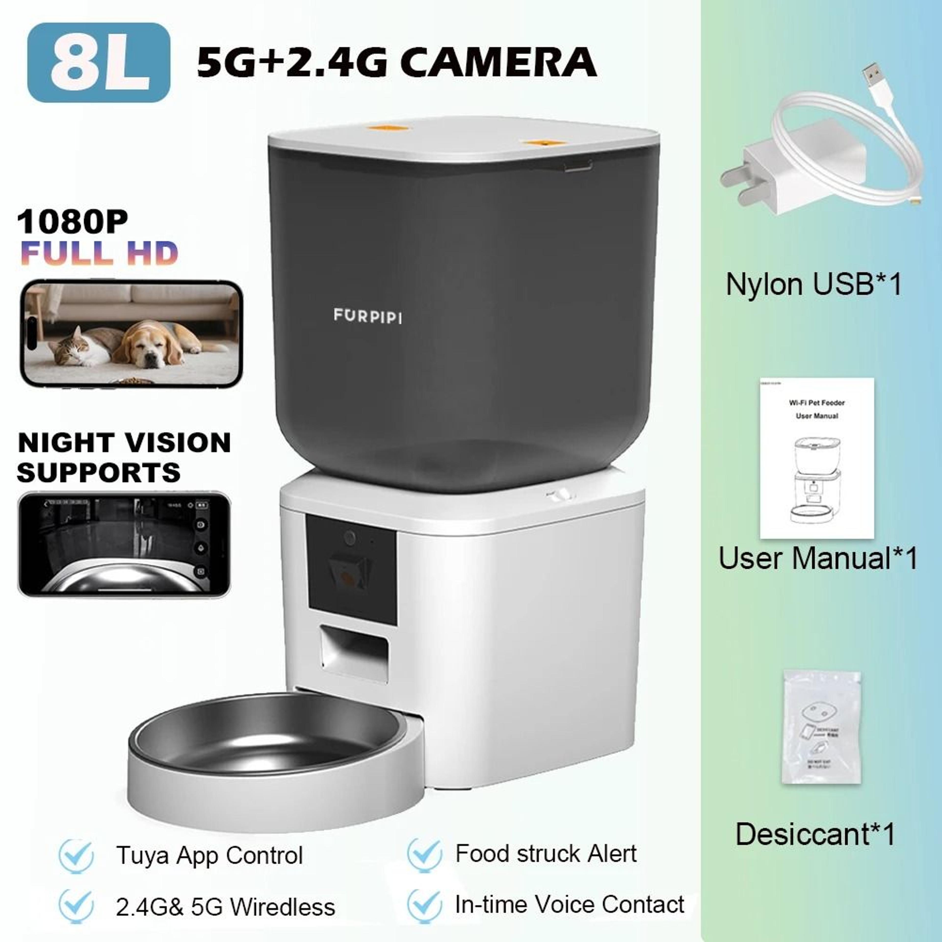 Furpipi 8L Smart Vision HD Automatic Pet Feeder 9