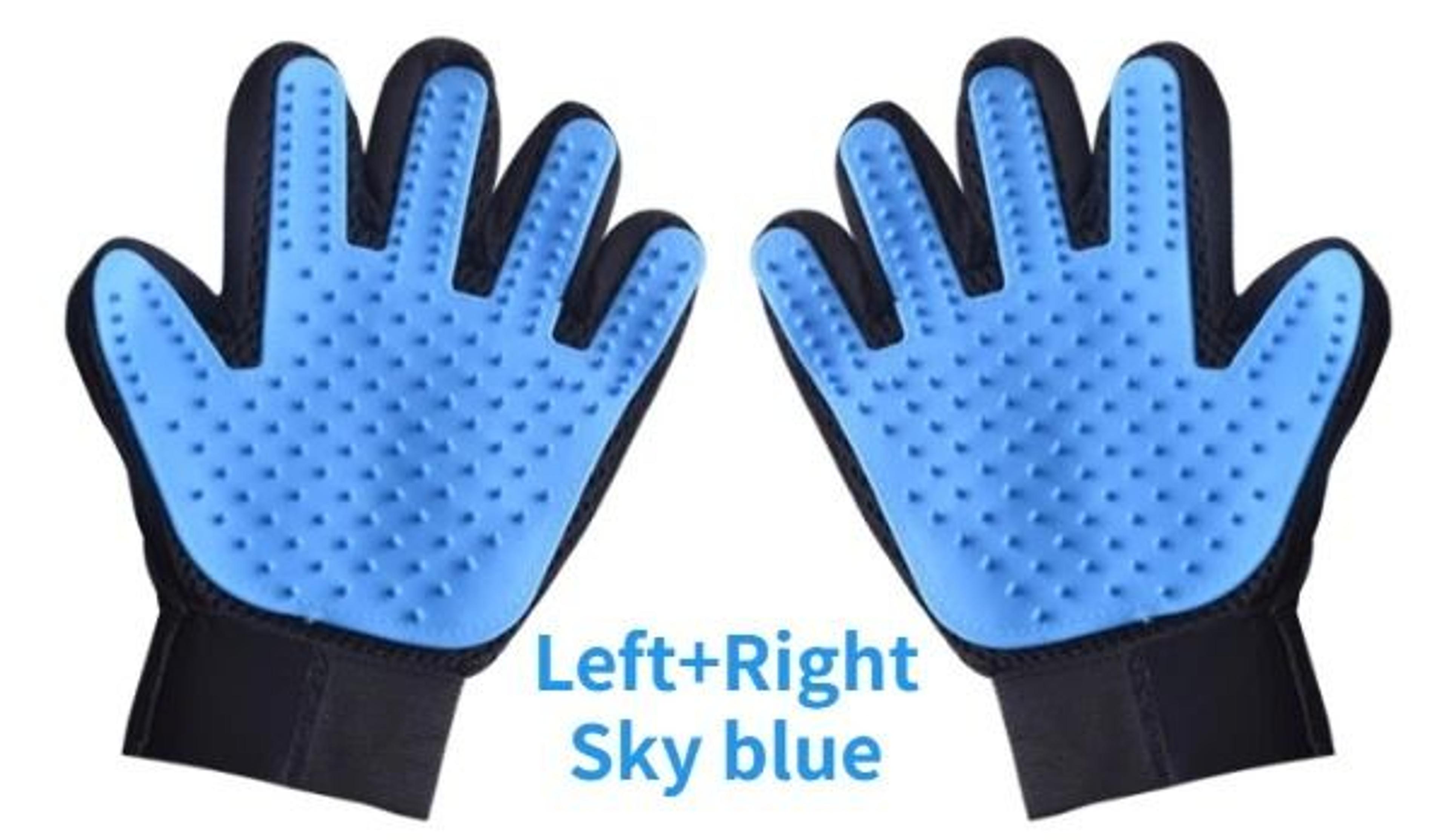 Silicone FiveFinger Pet DeShedding Grooming Glove 19
