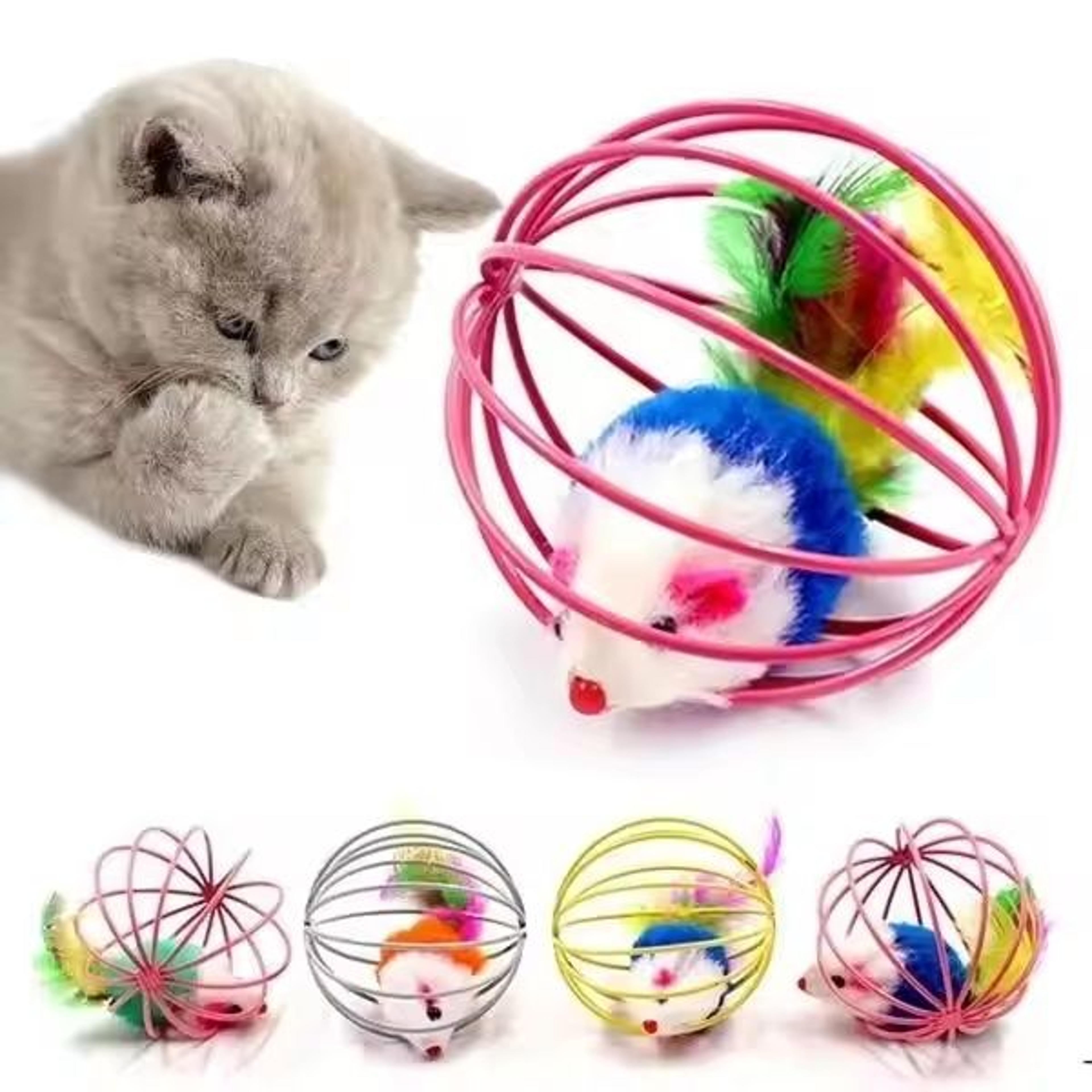 interactive caged mouse ball toy
