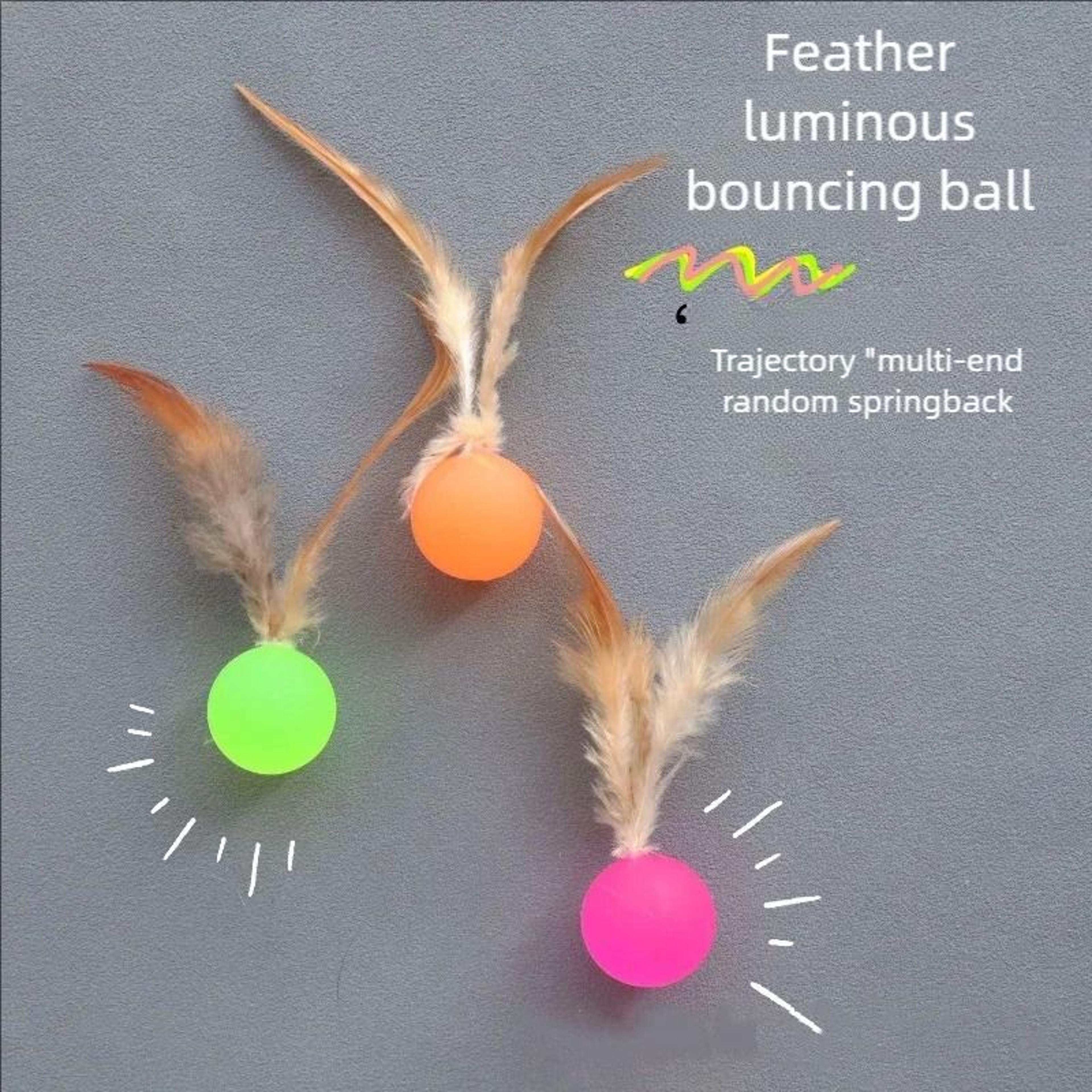 Interactive Elastic Feather Shuttlecock Cat Toy Ball 2