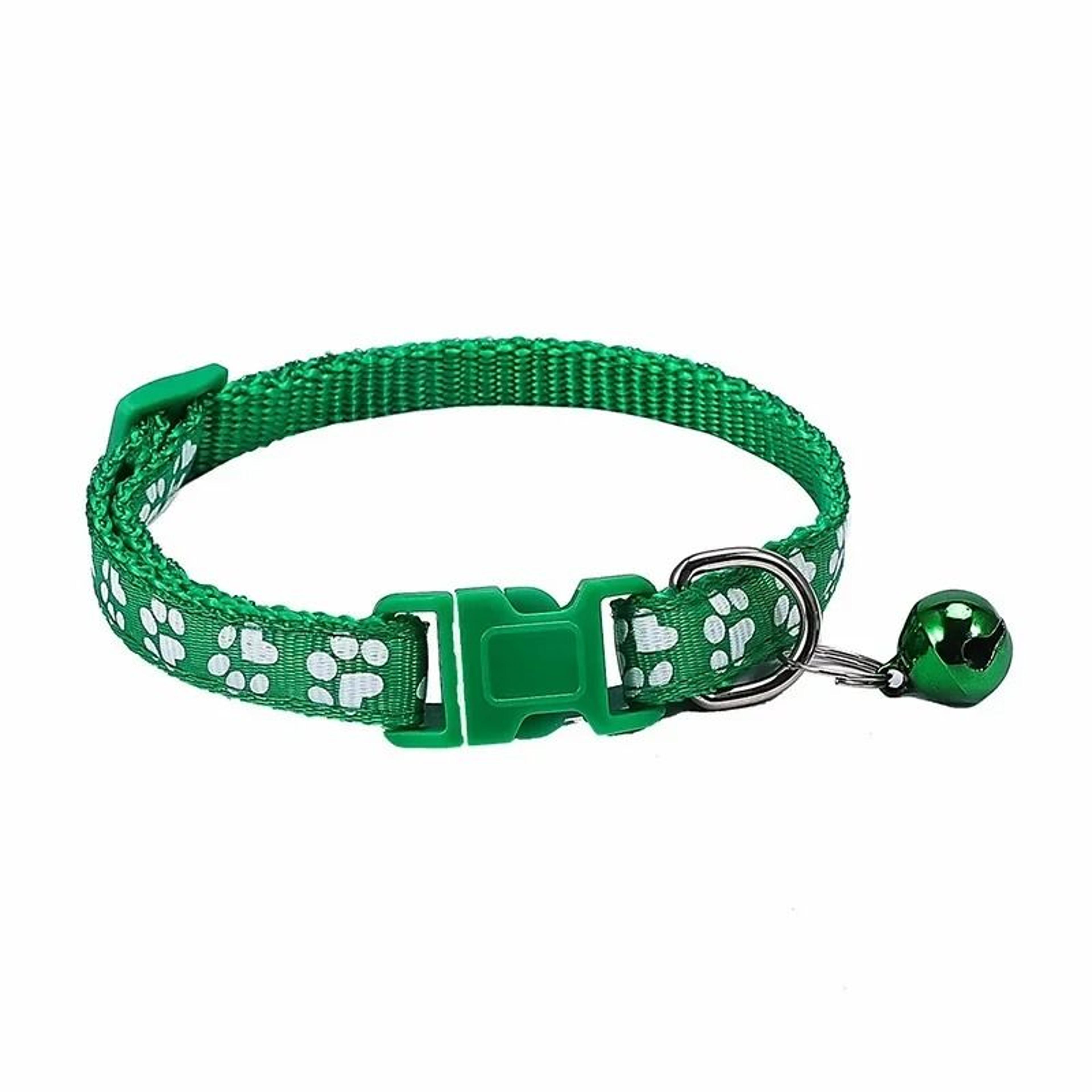 Adjustable Cartoon Paw Print Pet Collar With Safety Bell 9