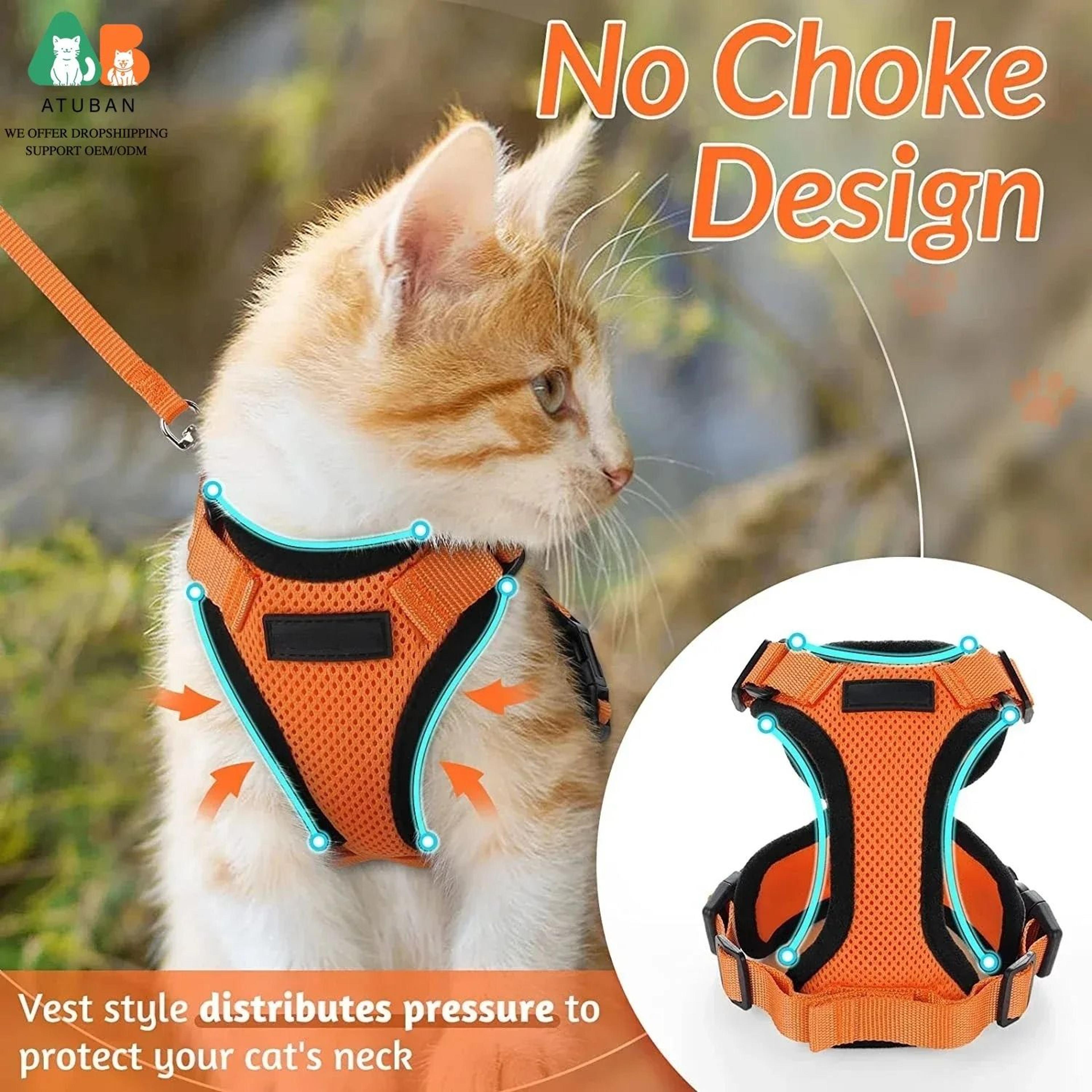 ATUBAN Escape Proof Cat Harness And Leash Set With Breathable Reflective Vest 2
