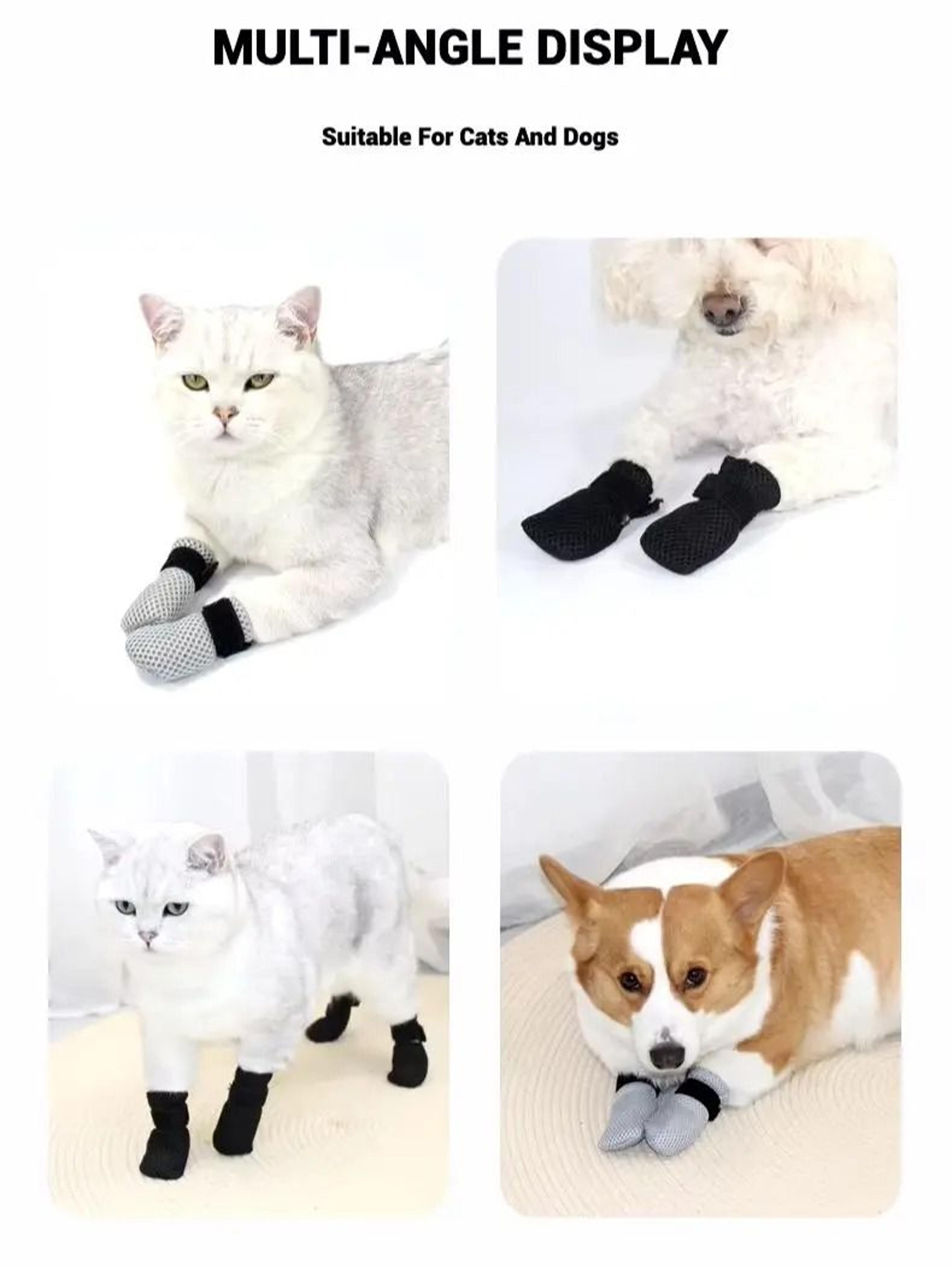 Anti Scratch Protective Cat Socks And Soft Breathable Indoor Pet Booties 2
