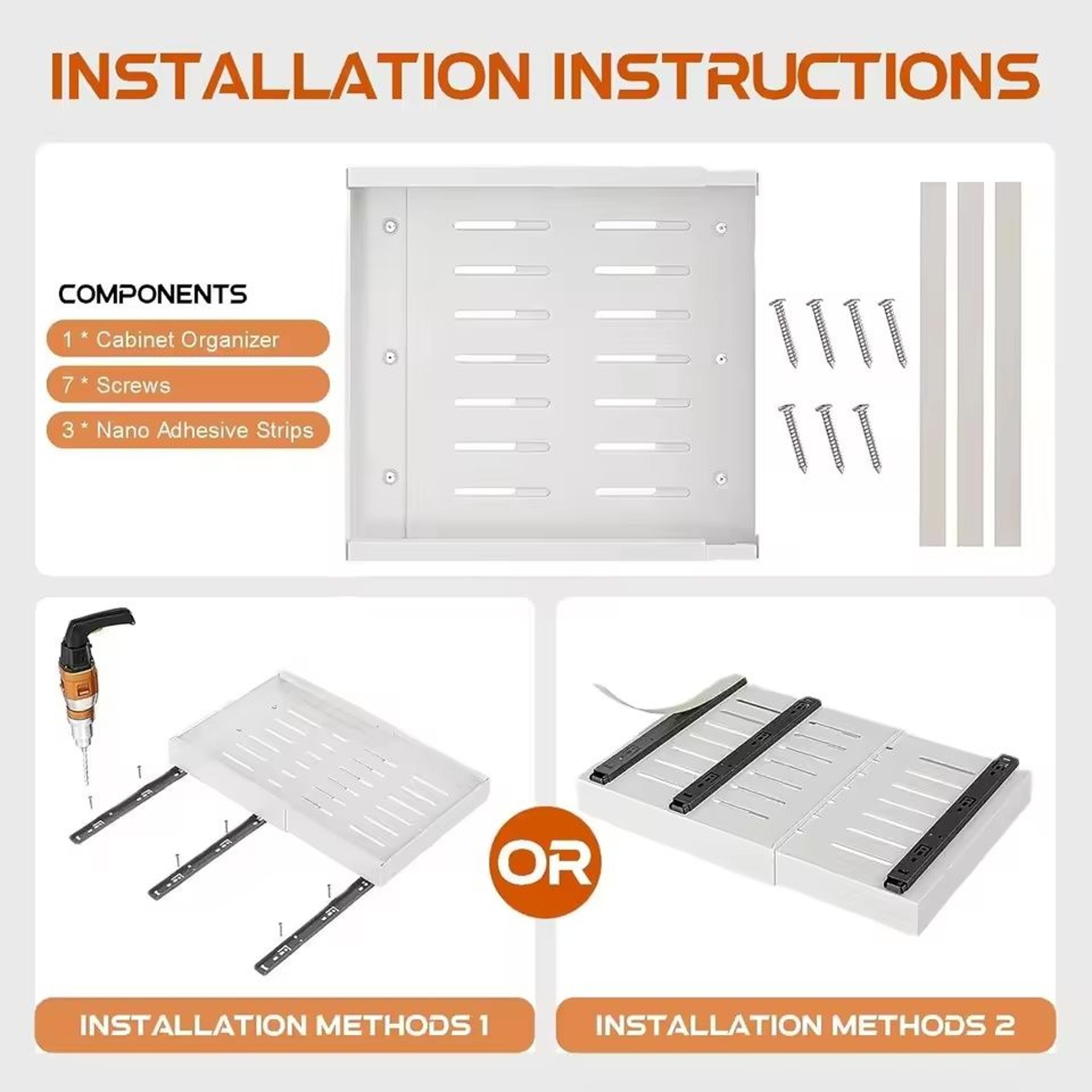 Expandable PullOut Cabinet Organizer  Premium NoPunch SlideOut Drawers 4
