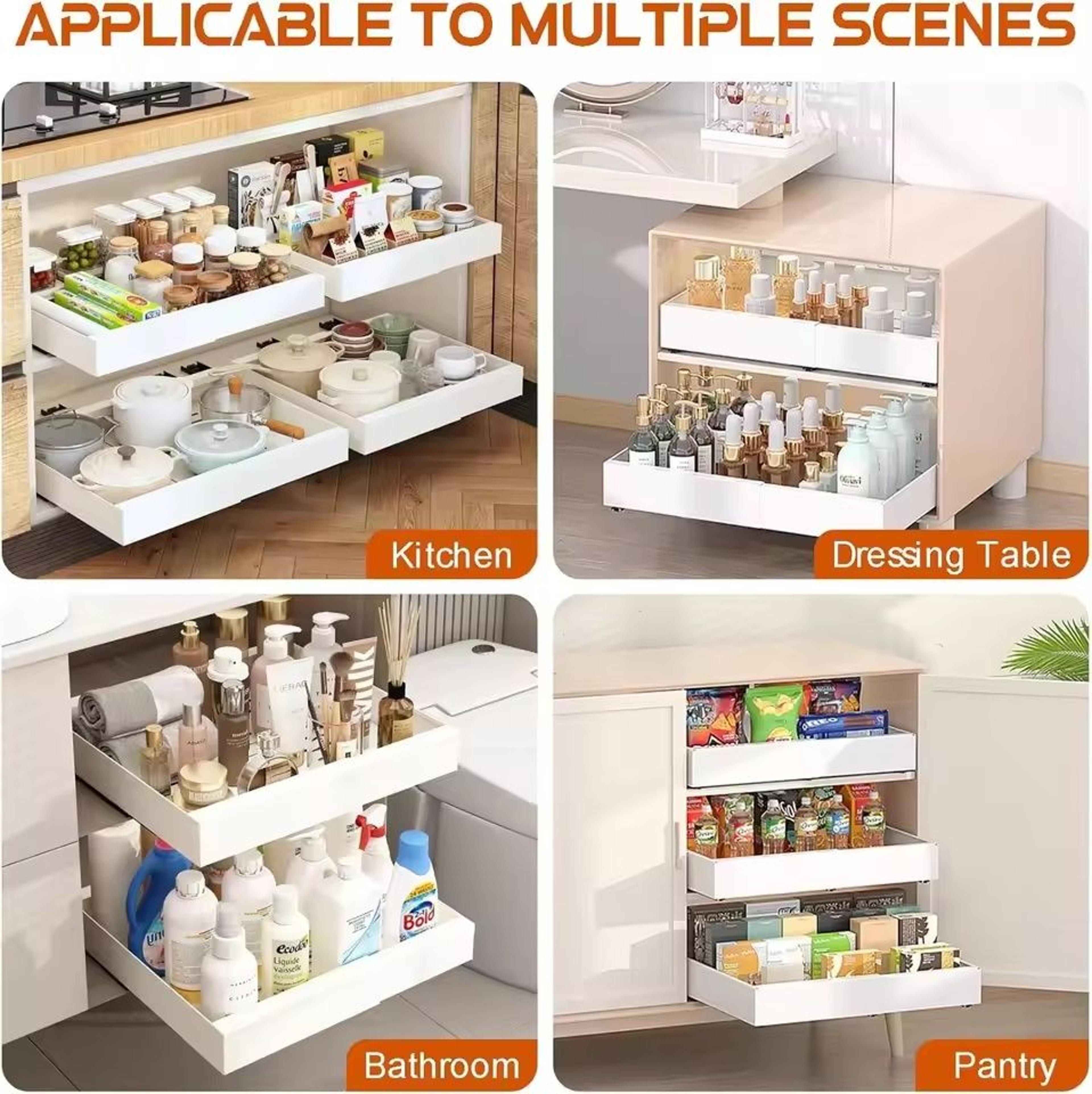 Expandable PullOut Cabinet Organizer  Premium NoPunch SlideOut Drawers 5