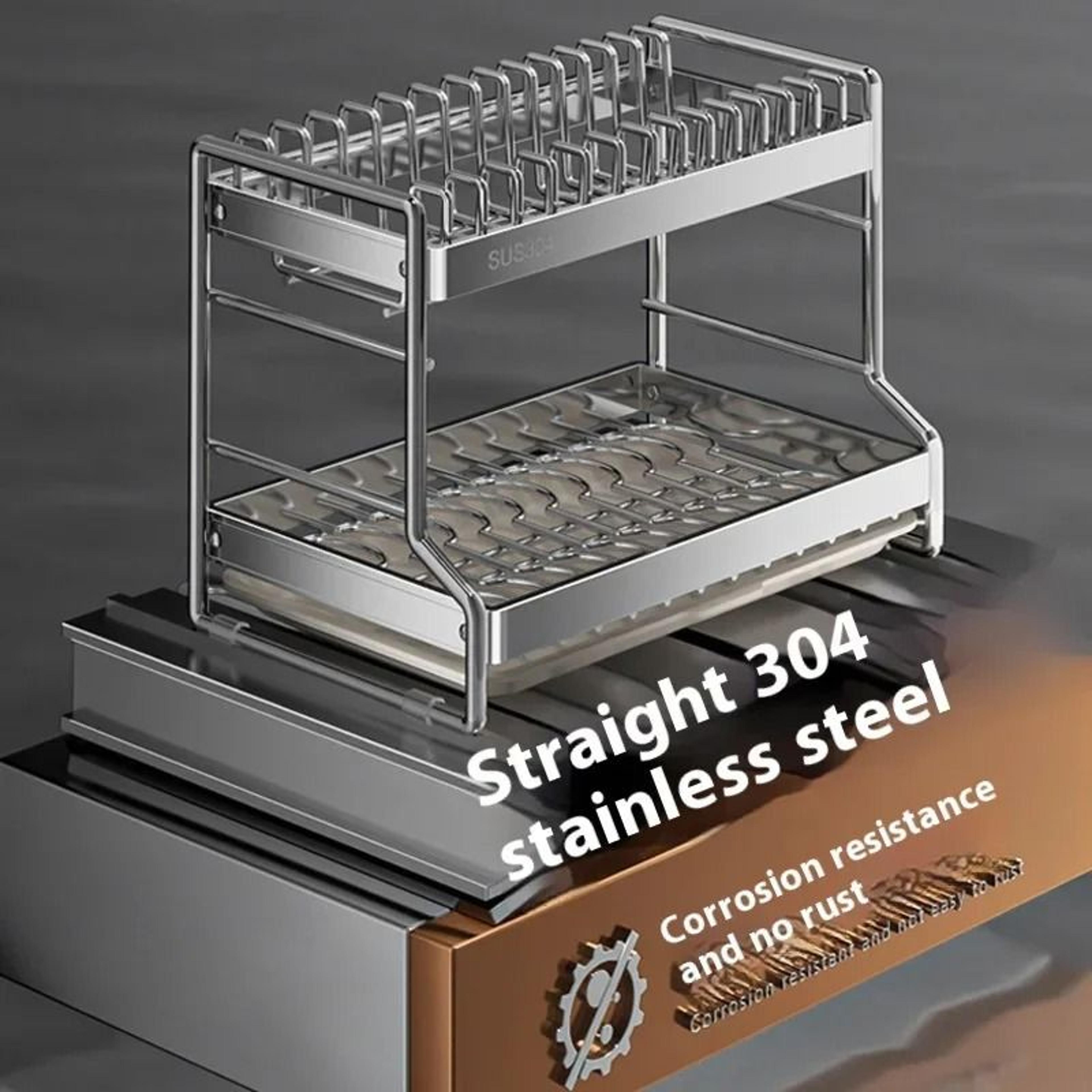 Stainless Steel OverSink Dish Drying Rack  Kitchen Storage Organizer 2