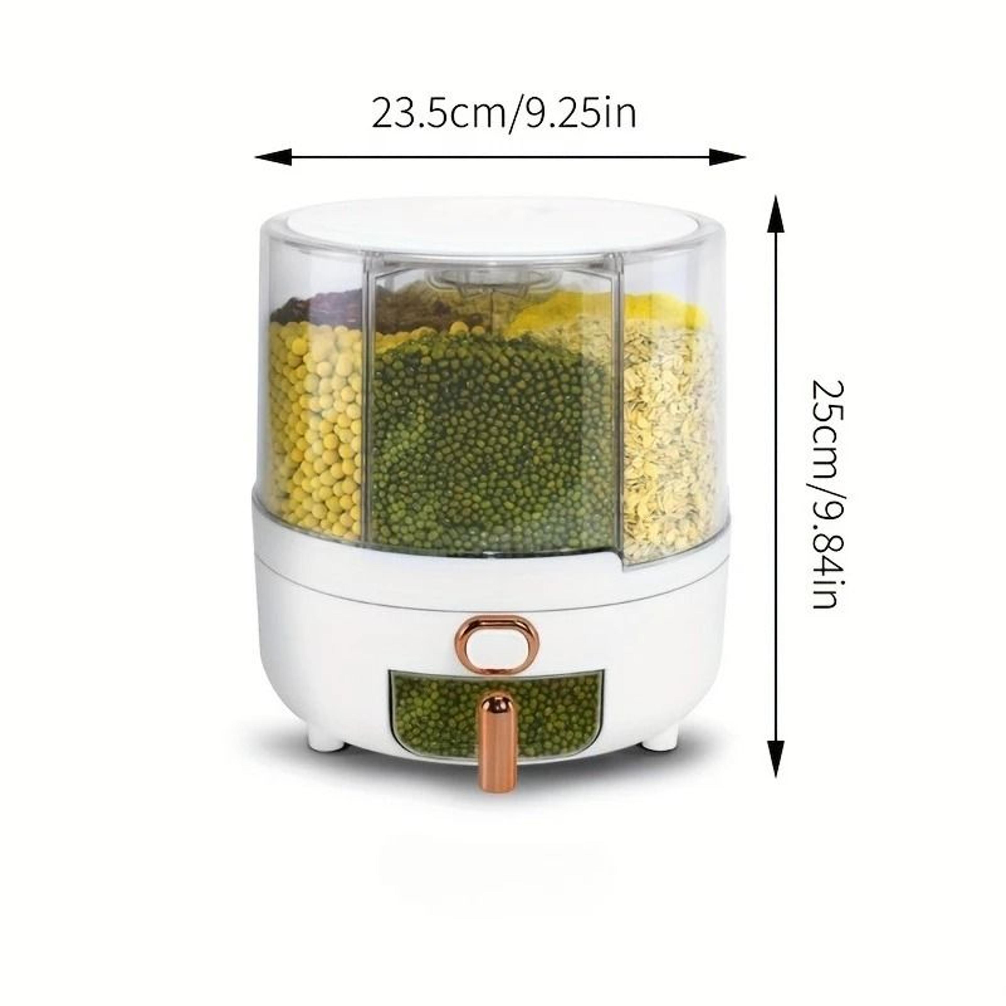 6Compartment 360 Rotating Airtight Food Storage Container  Dry Grain Dispenser 2