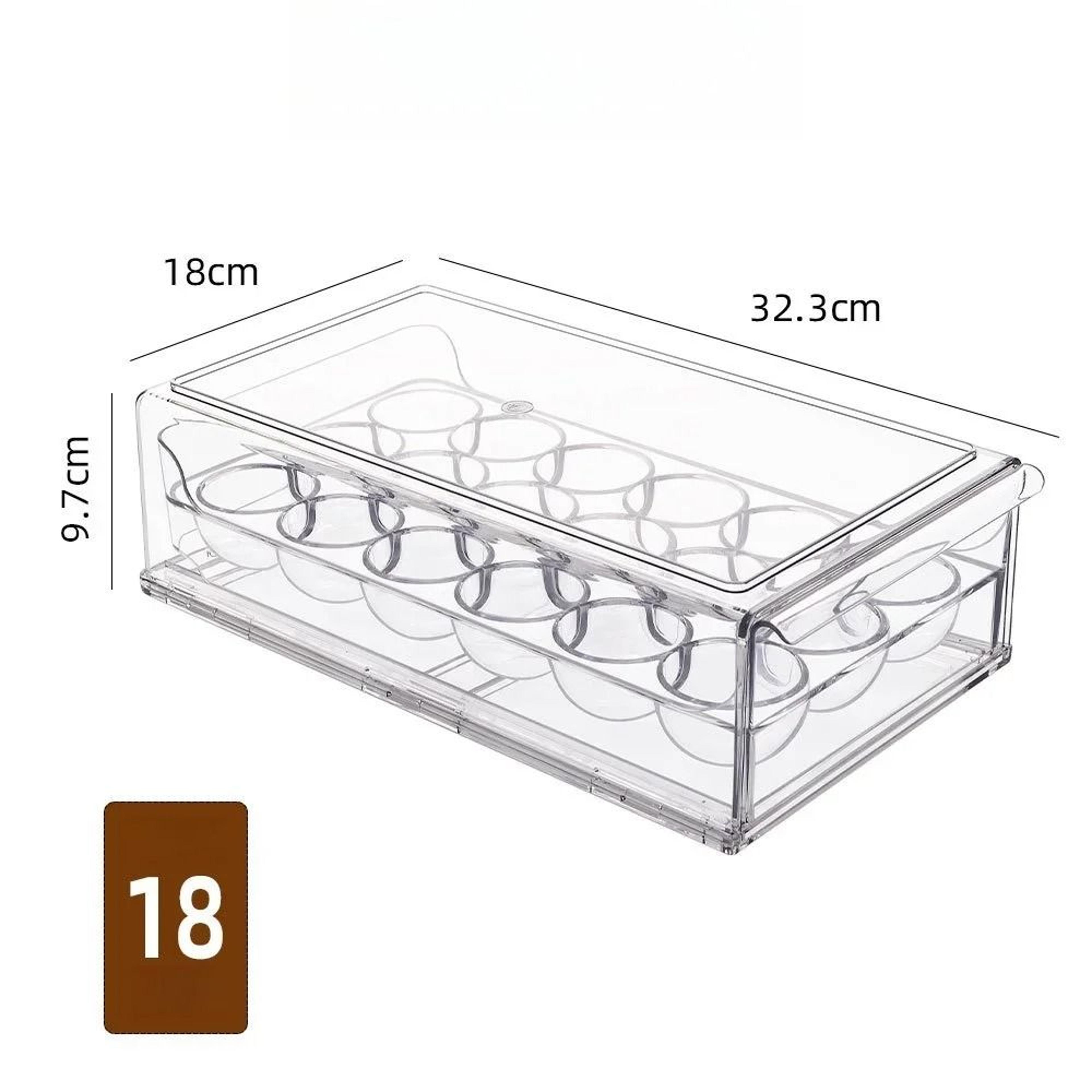 DrawerType FoodGrade Egg Storage Box  Stackable Fridge Organizer 8