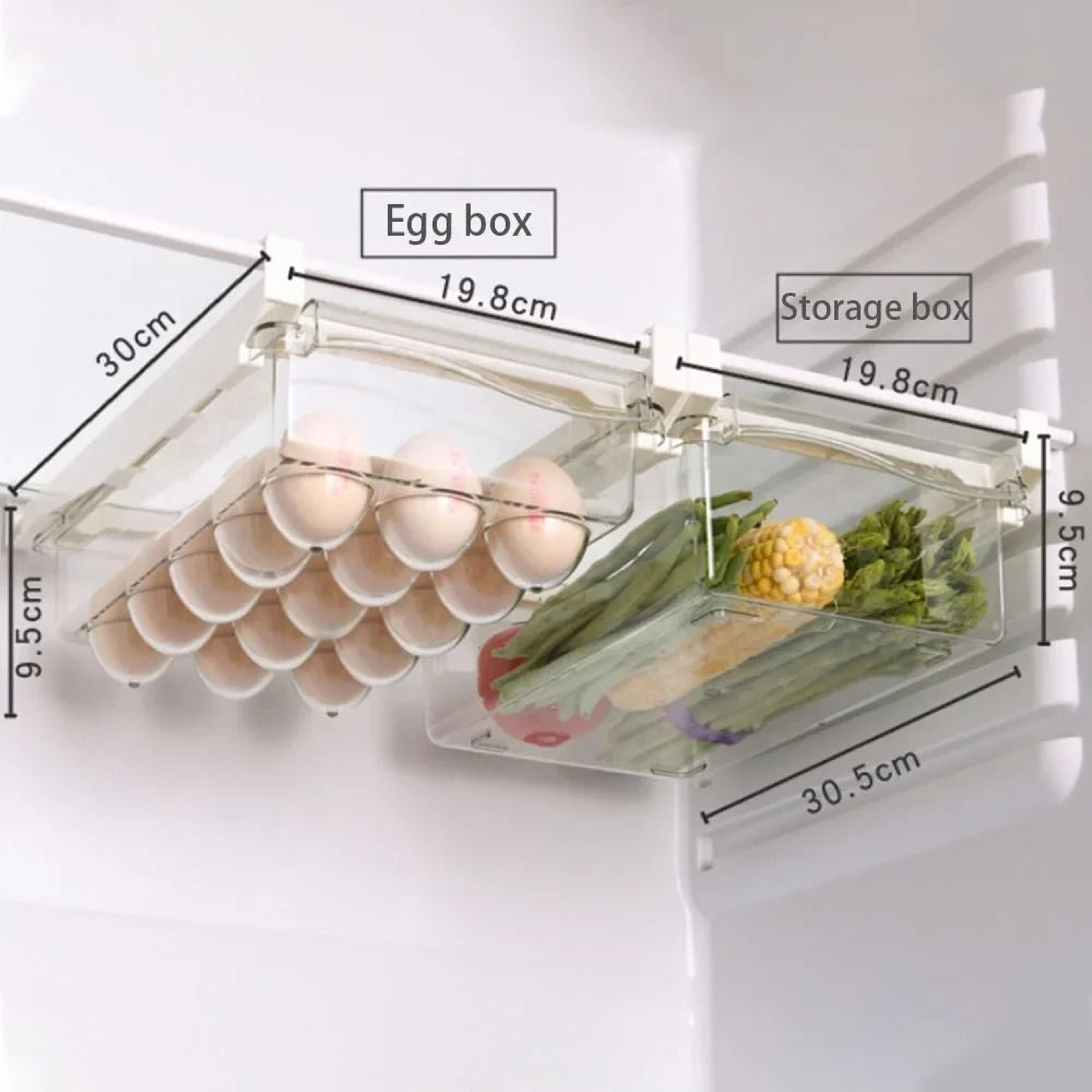 DrawerType UnderShelf Refrigerator Storage Box  Clear FruitEgg Organizer 5