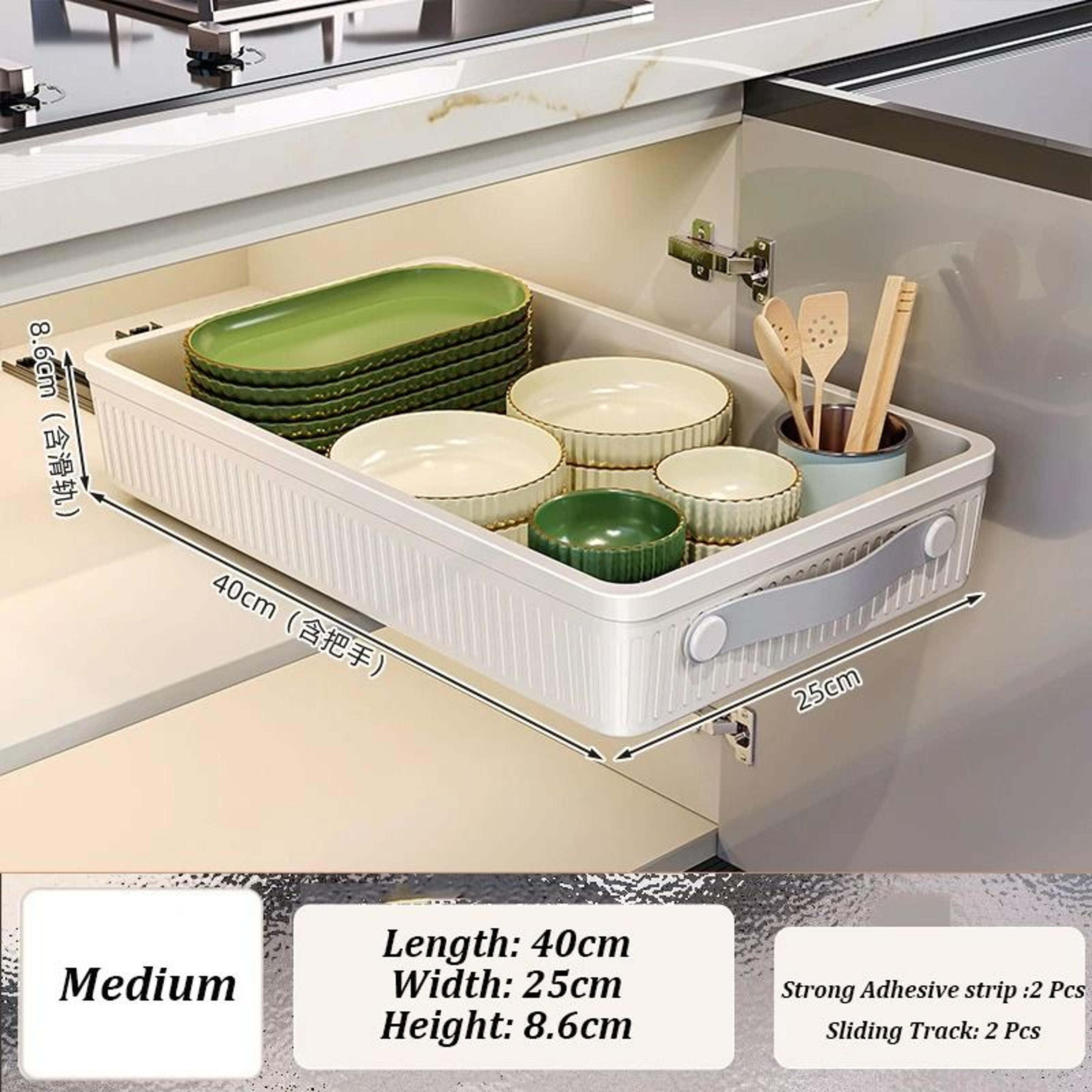 HeavyDuty PullOut Cabinet Sliding Organizer Drawer With Smooth Guide Rails 6