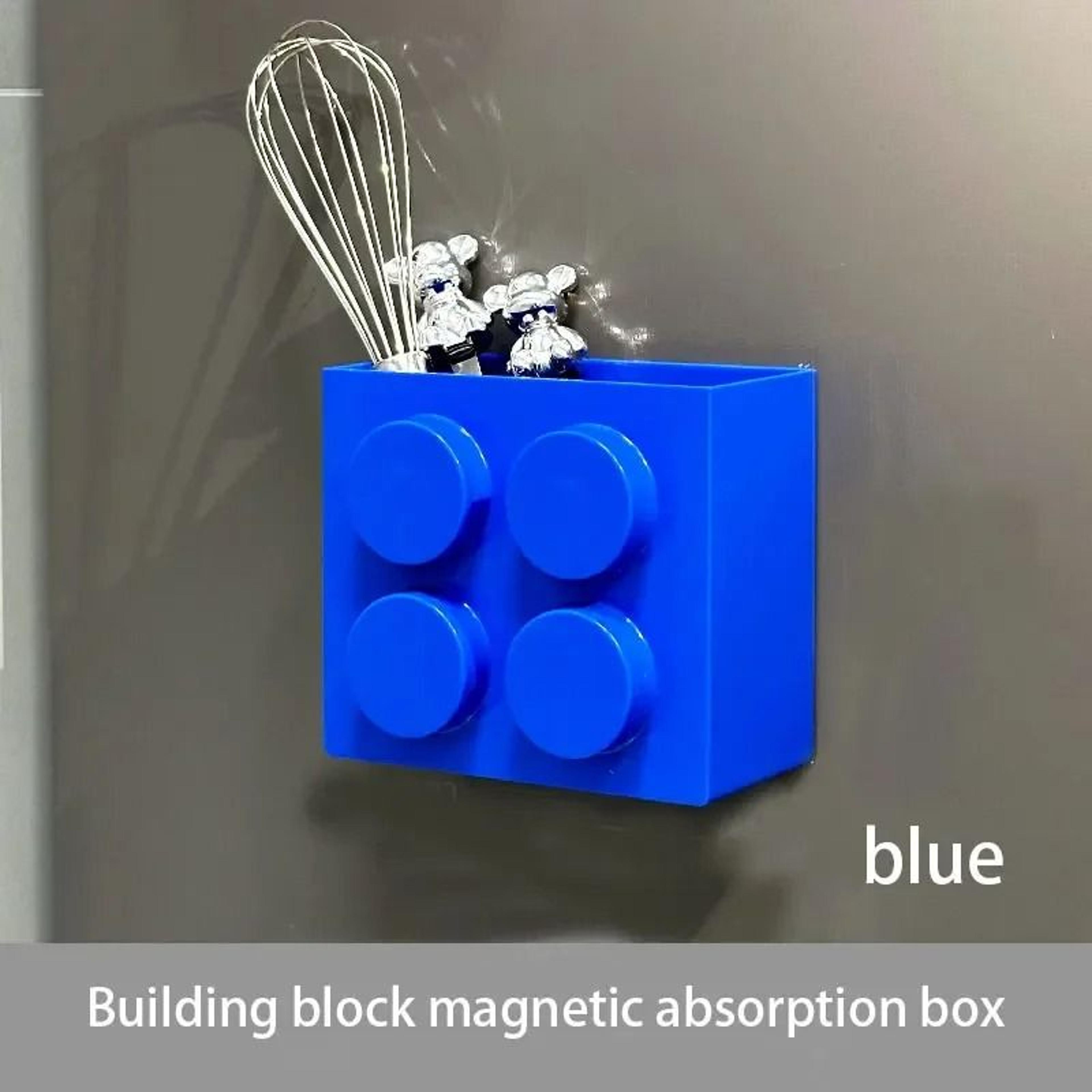 Modular BuildingBlock Magnetic Storage Box  Floating Refrigerator Wall Organizer 11