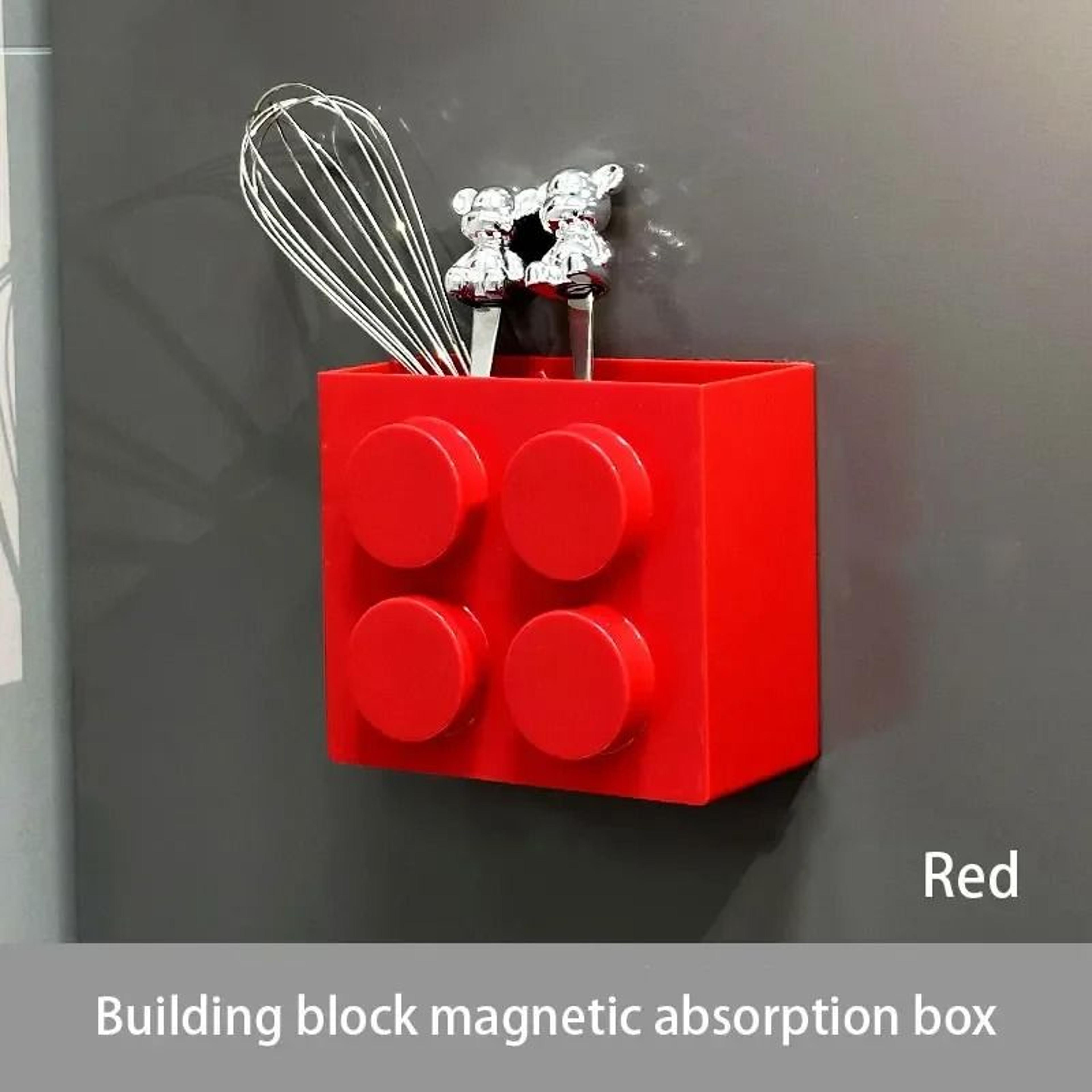 Modular BuildingBlock Magnetic Storage Box  Floating Refrigerator Wall Organizer 6