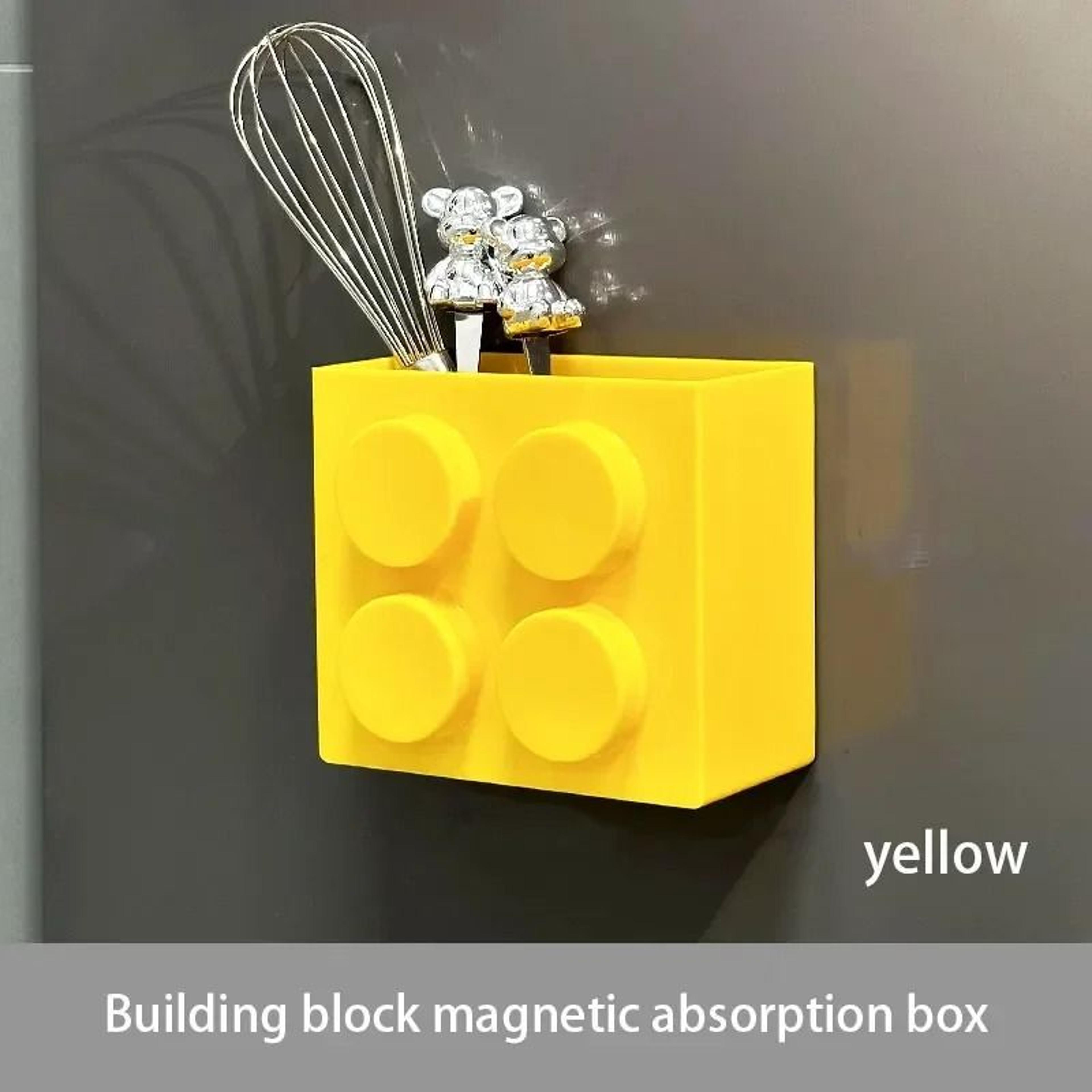 Modular BuildingBlock Magnetic Storage Box  Floating Refrigerator Wall Organizer 13
