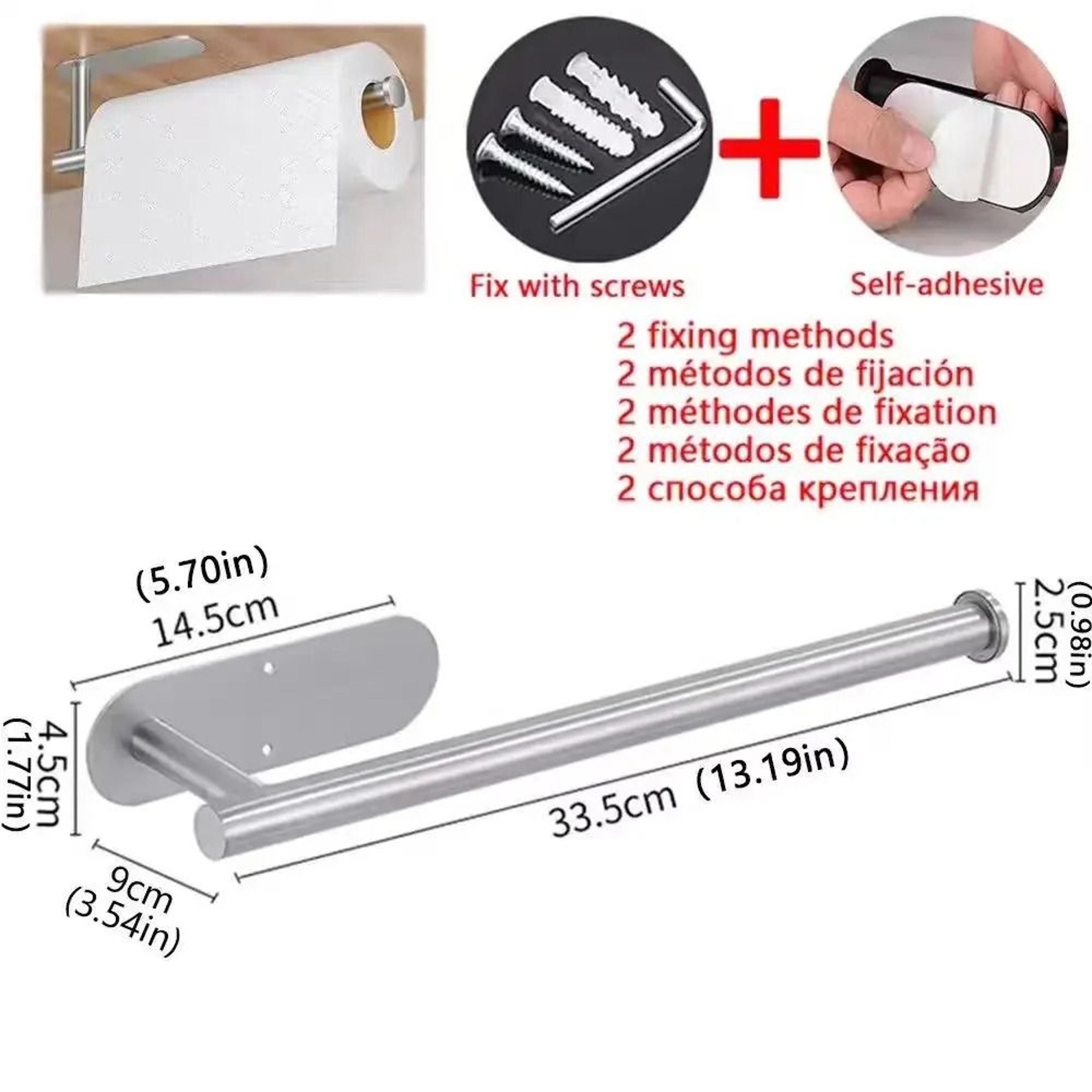 Adhesive Kitchen Paper Towel Holder  UnderCabinet Wall Mount Toilet Roll Tissue Hanger 8