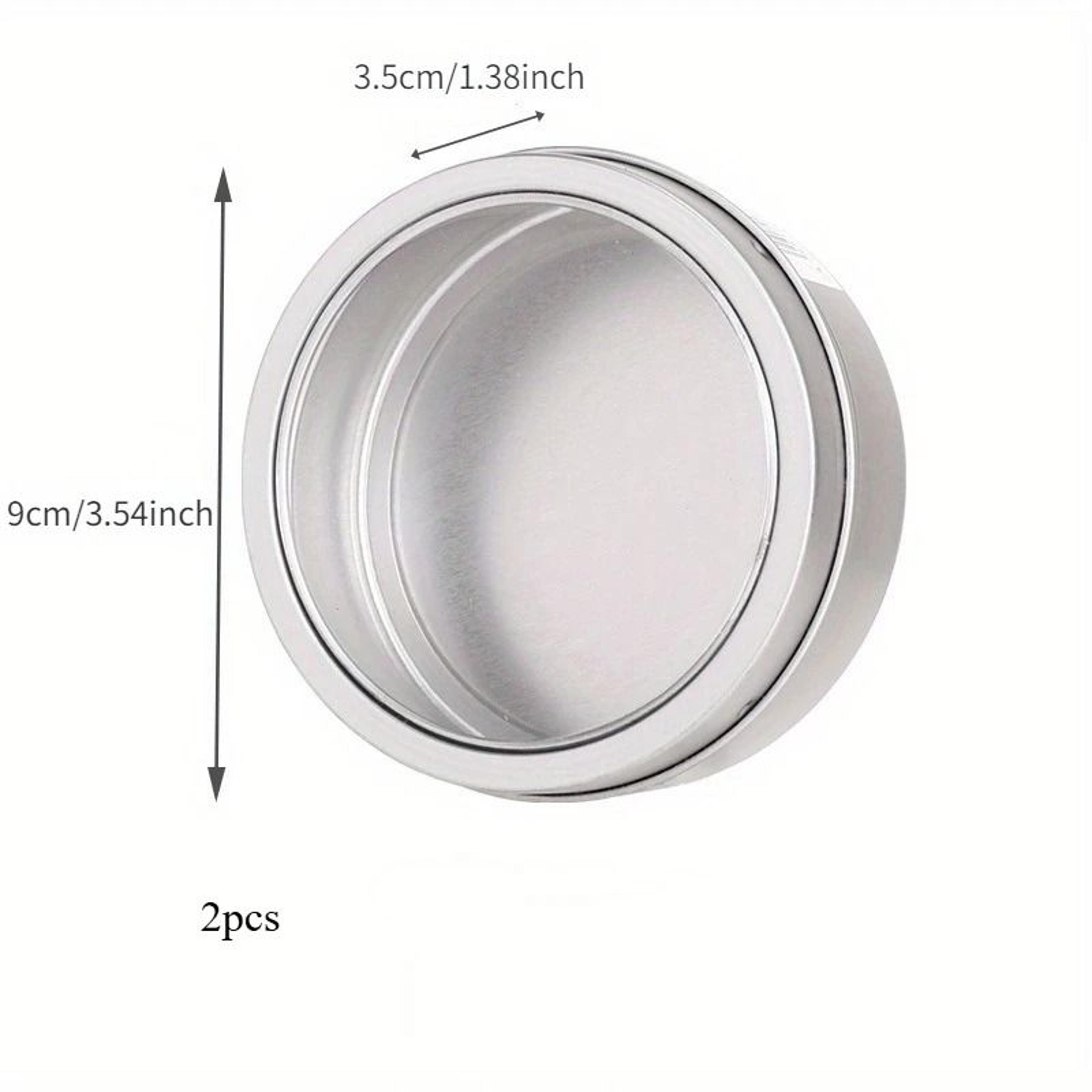 Magnetic Fridge Organizer Round Tin Box  Transparent Cover Spice  Home Office Storage Container 5