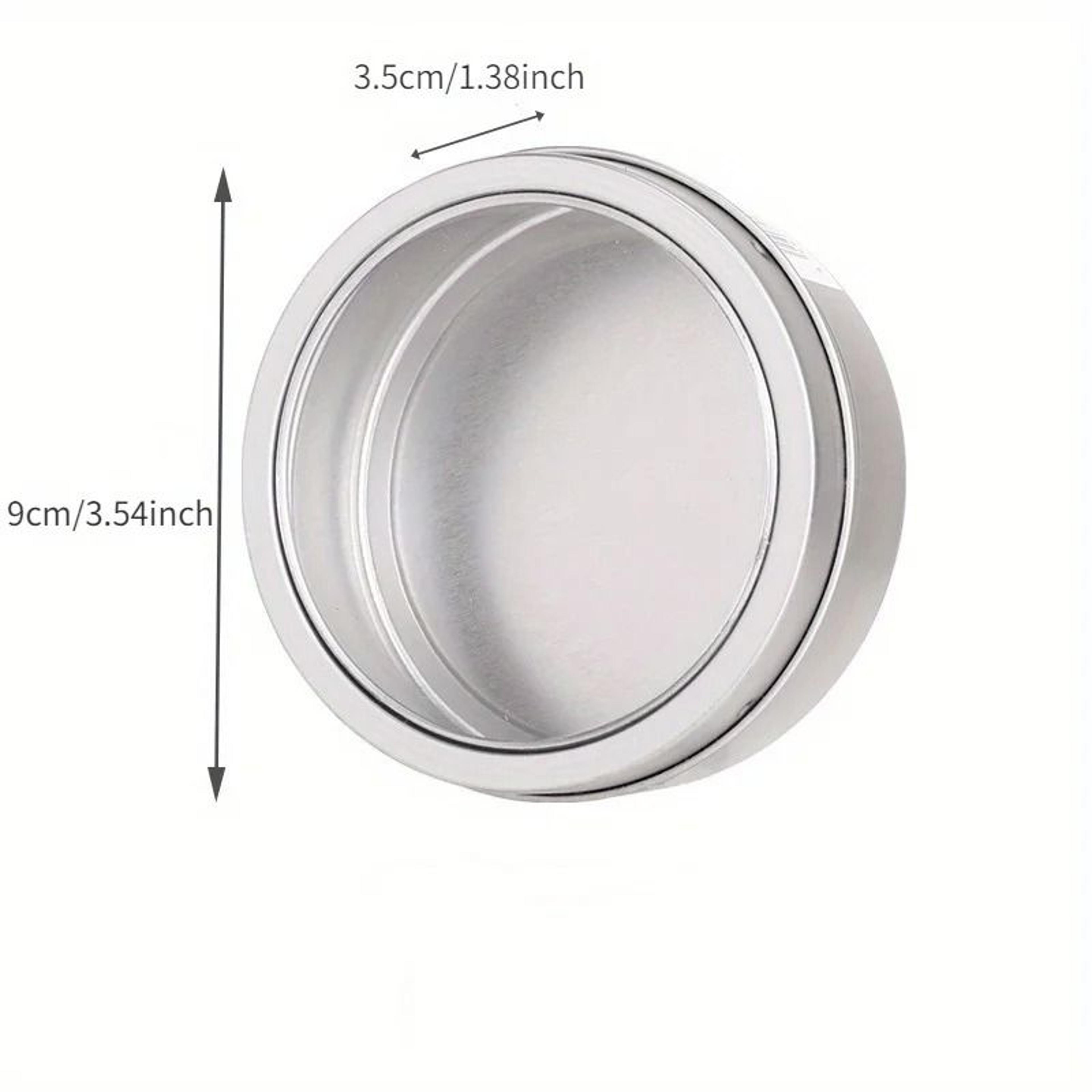 Magnetic Fridge Organizer Round Tin Box  Transparent Cover Spice  Home Office Storage Container 6