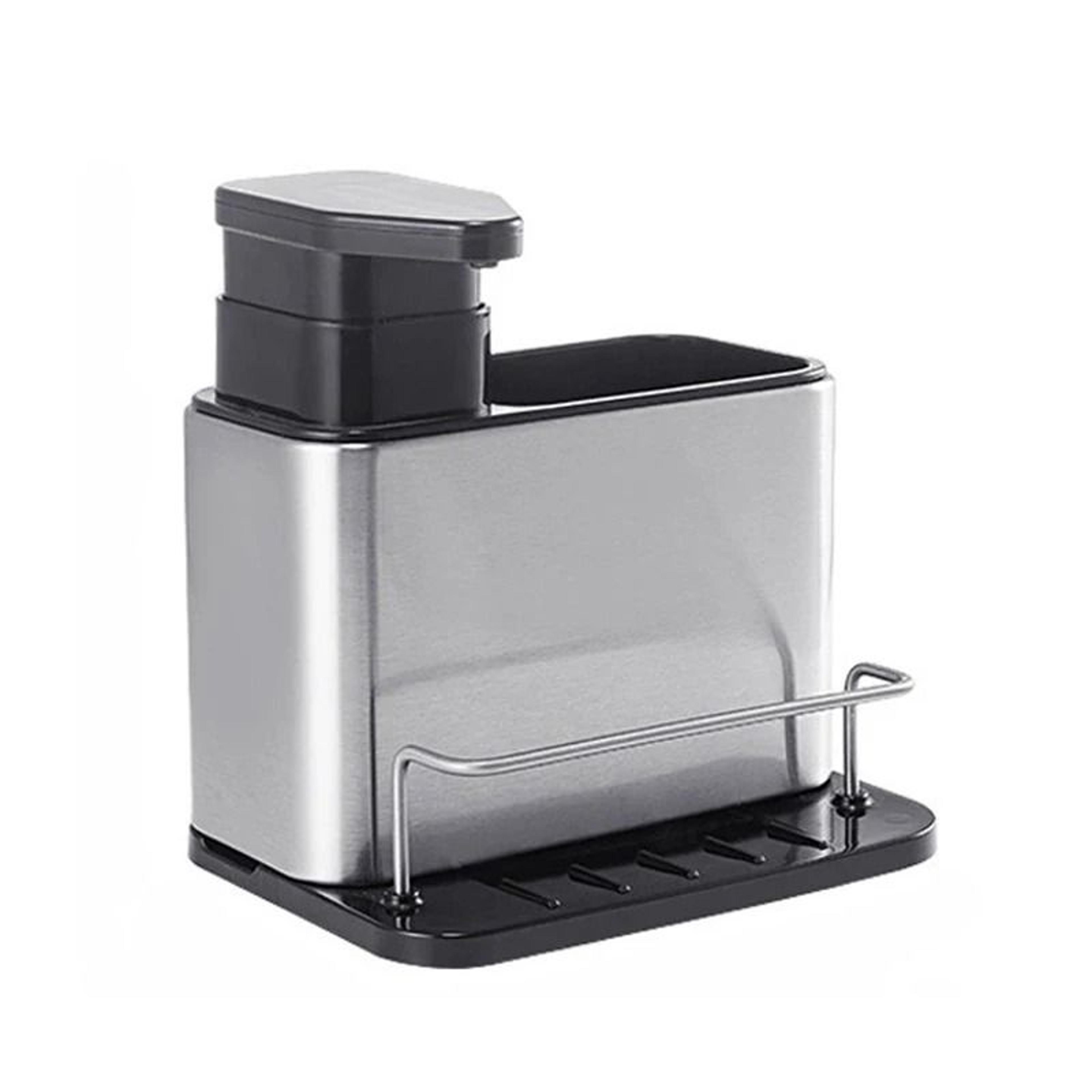 MultiFunction Kitchen Sink Sponge Holder  Integrated Soap Dispenser  Storage Organizer Rack 6