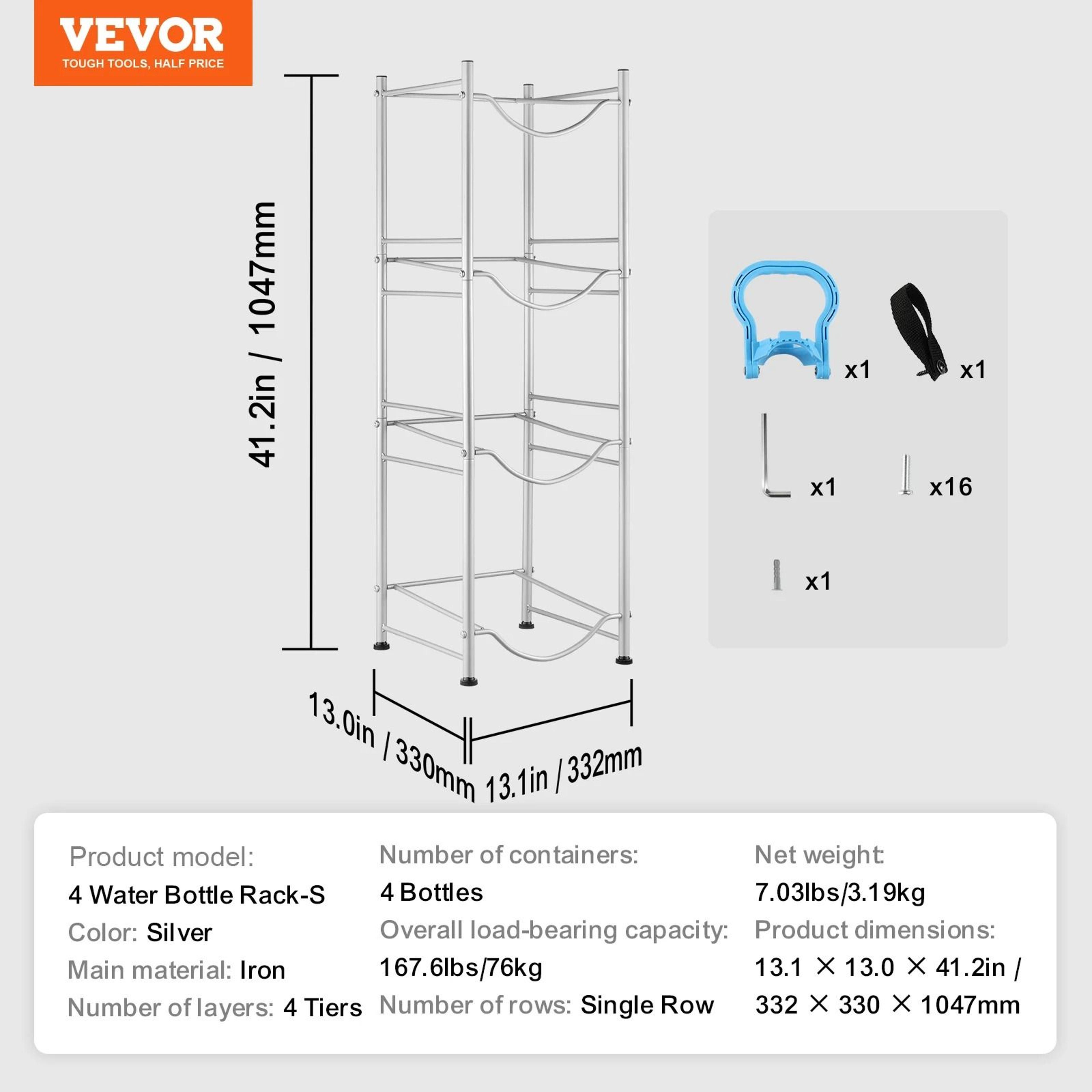 SucceBuy Premium HeavyDuty Water Jug Holder  345Tier Industrial Iron Water Bottle Storage Rack 9
