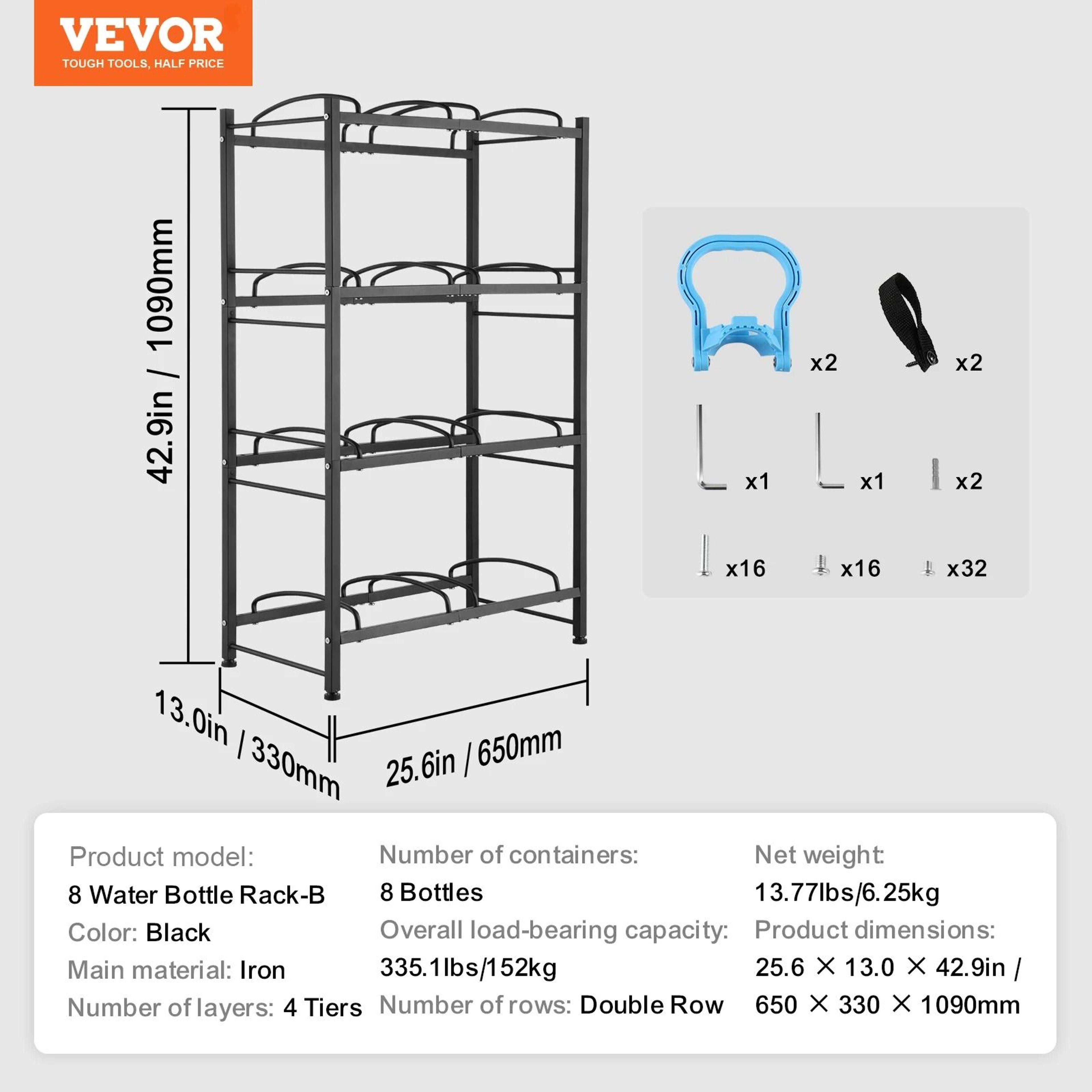 SucceBuy Premium HeavyDuty Water Jug Holder  345Tier Industrial Iron Water Bottle Storage Rack 13