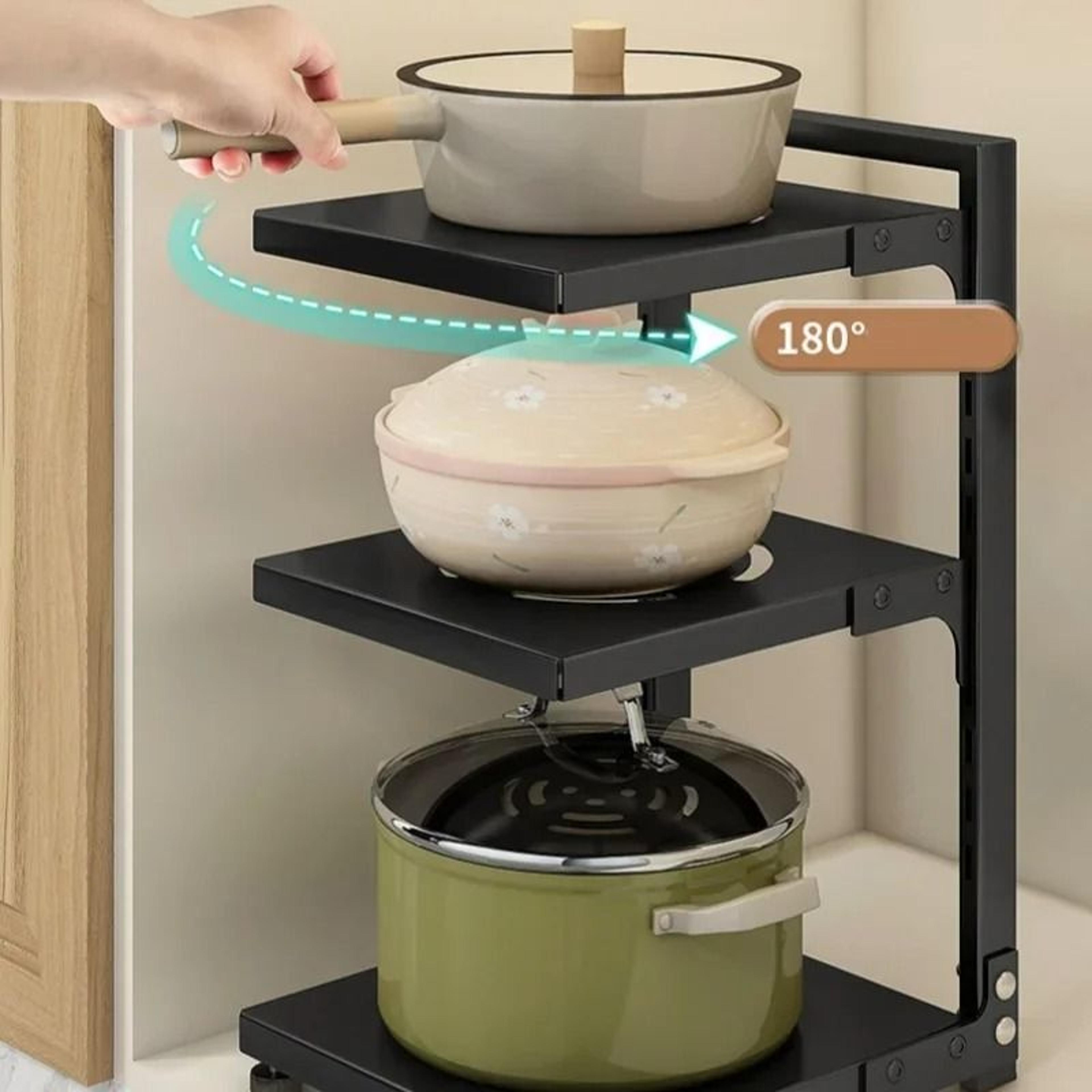 Carbon Steel MultiLayer UnderSink Cabinet  HeavyDuty Pot Organizer Rack 4