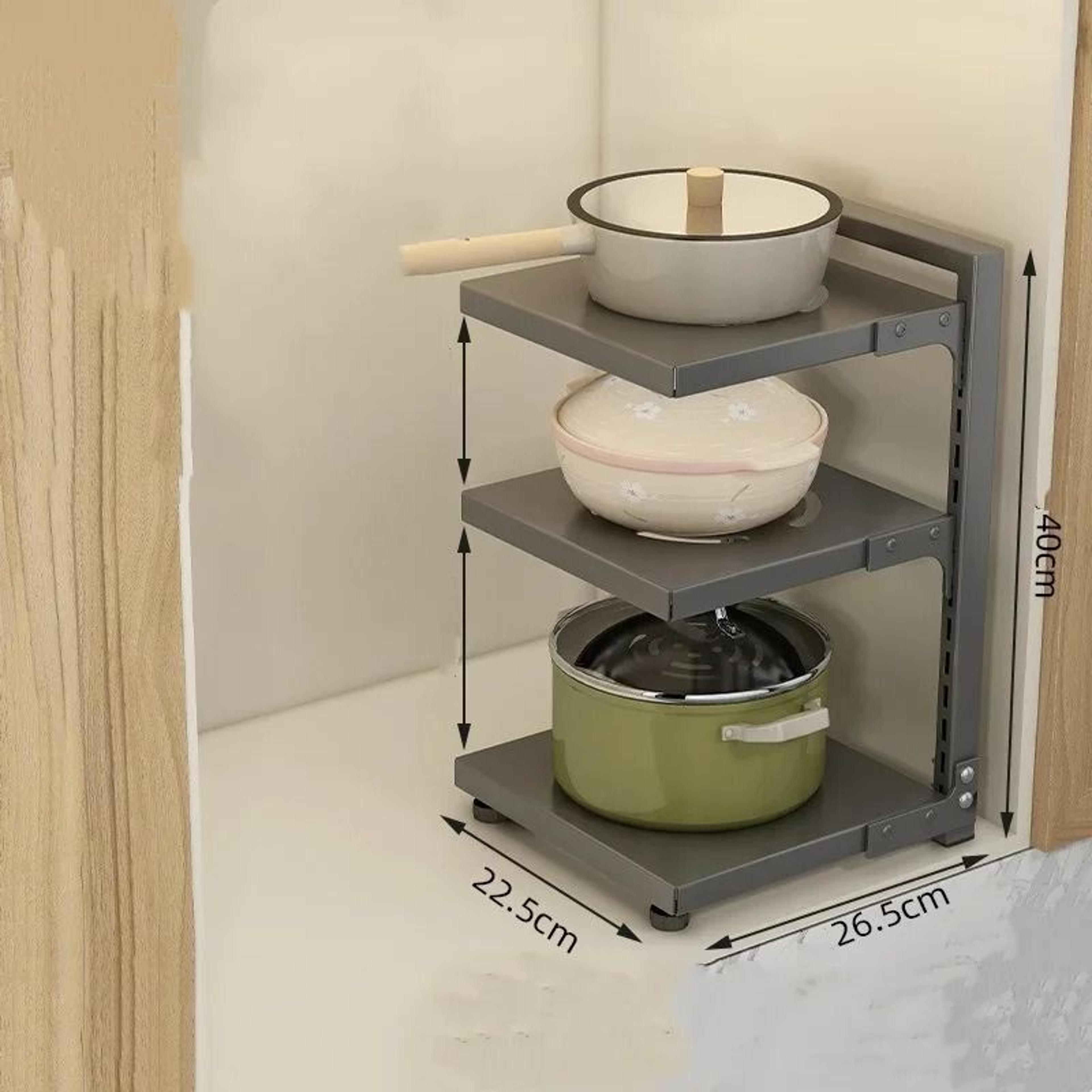 Carbon Steel MultiLayer UnderSink Cabinet  HeavyDuty Pot Organizer Rack 7