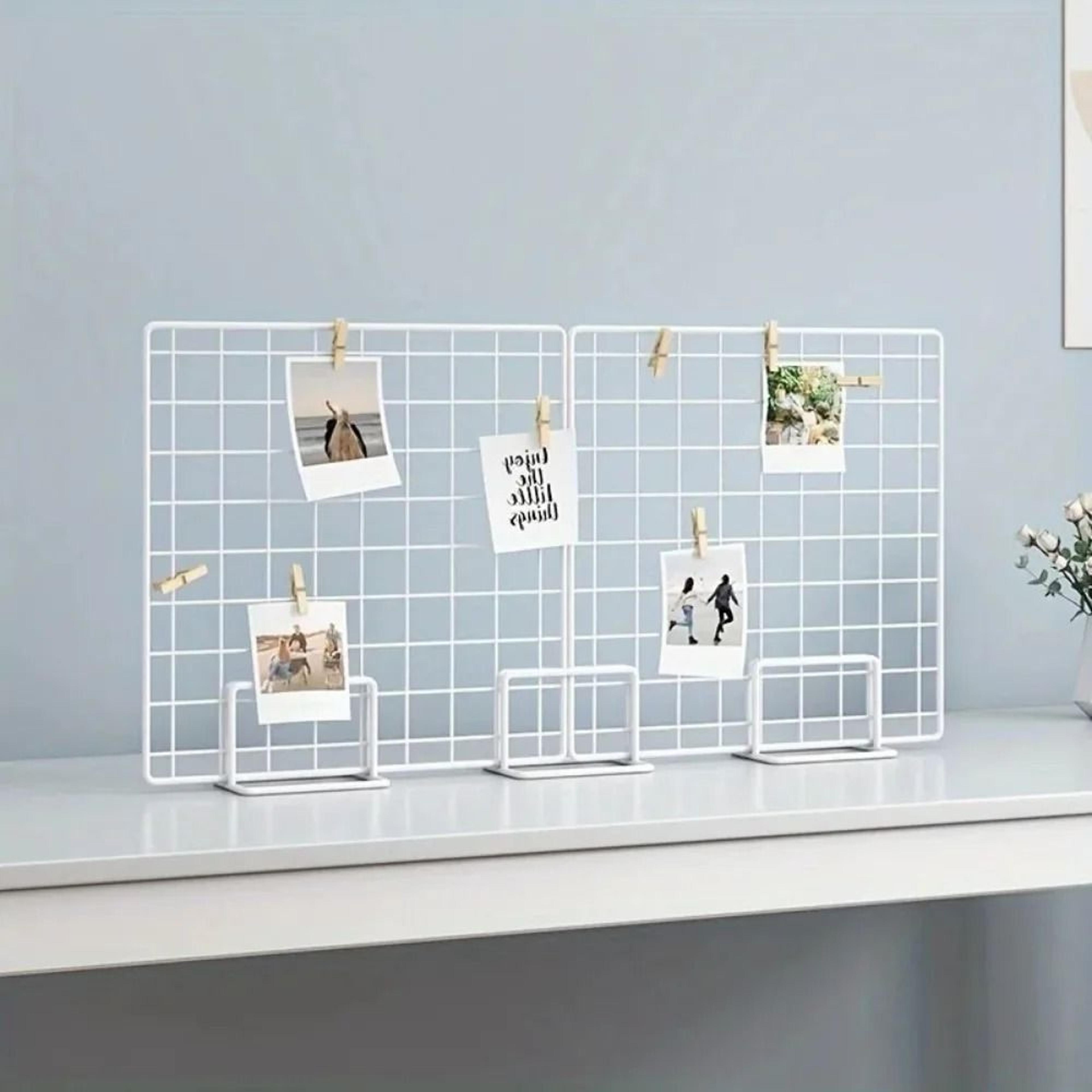 Modern Metal Grid Panel Display Brackets  Desktop Stands 1