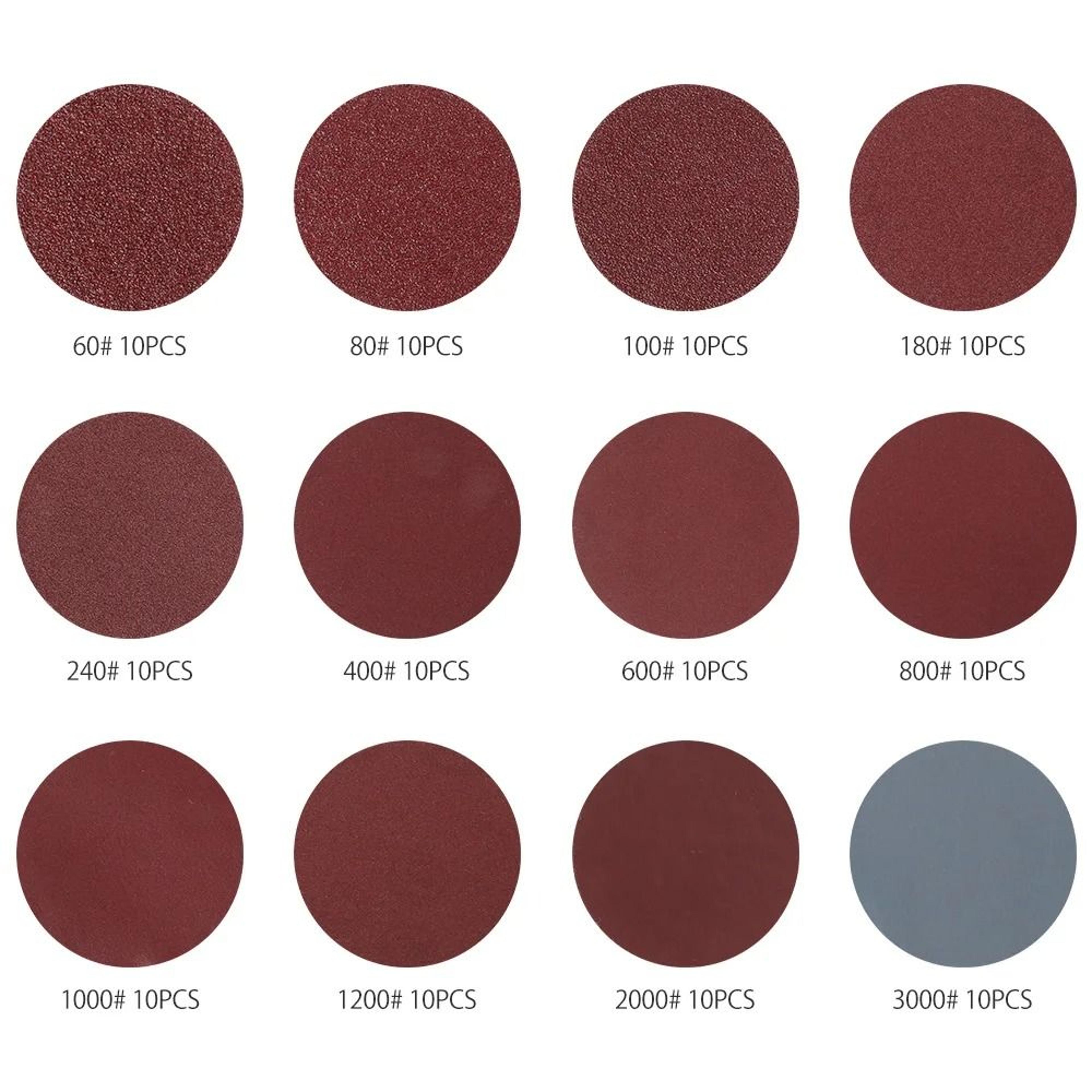 120Piece 2Inch Sanding Disc Set 603000 Grit 4