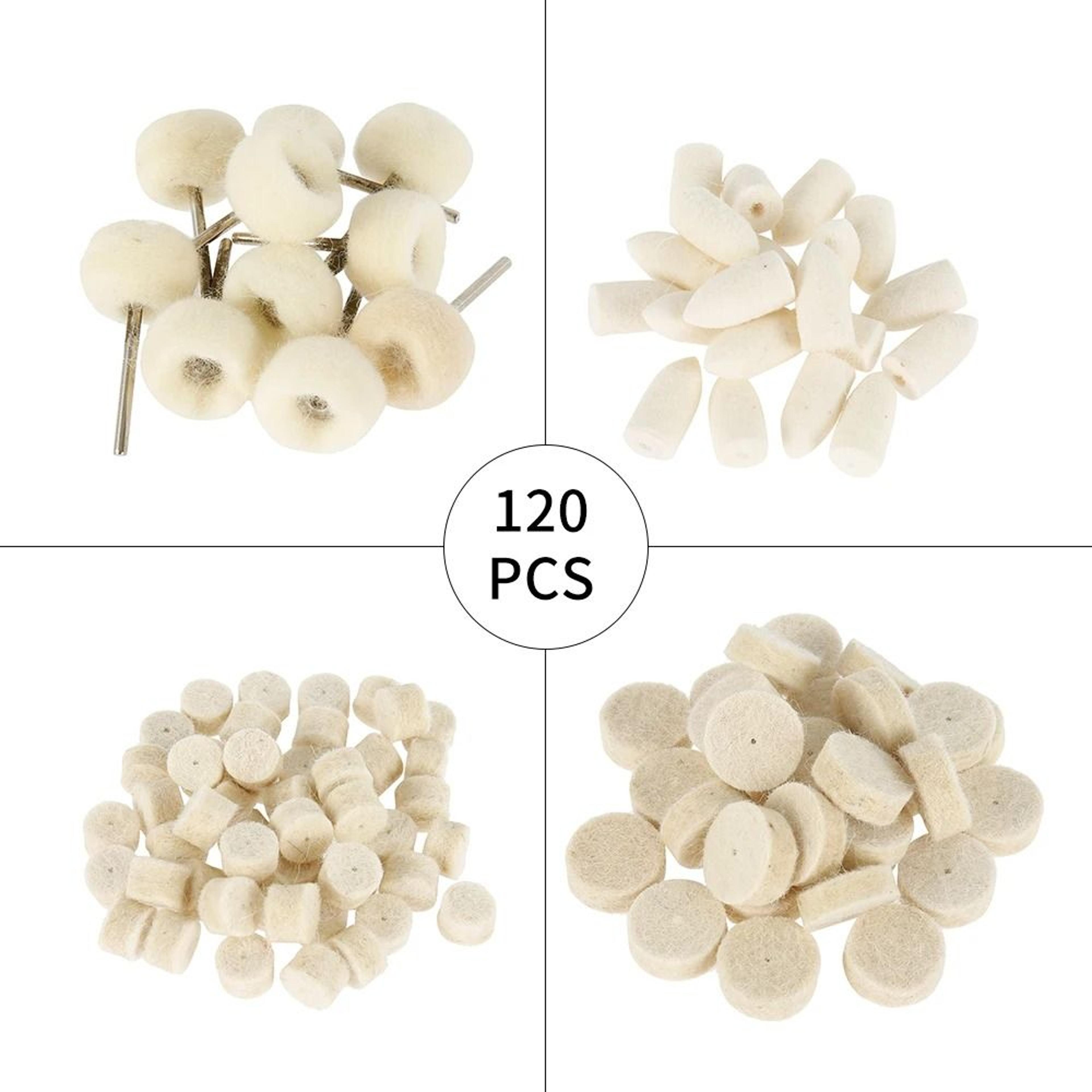 120Piece Wool Felt Polishing  Buffing Wheel Set 4
