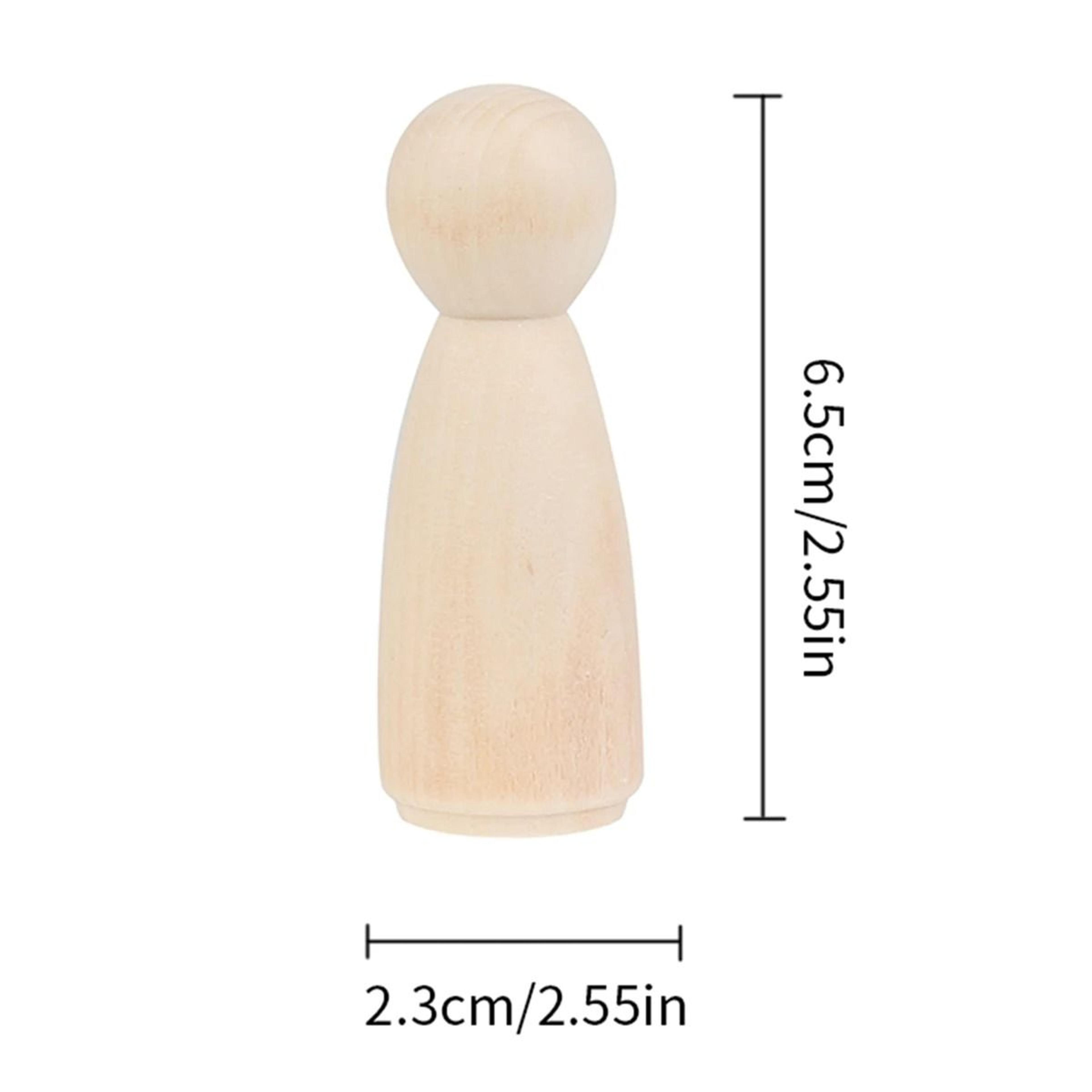 20Pack Unfinished Natural Wooden Peg Dolls Assortment 5