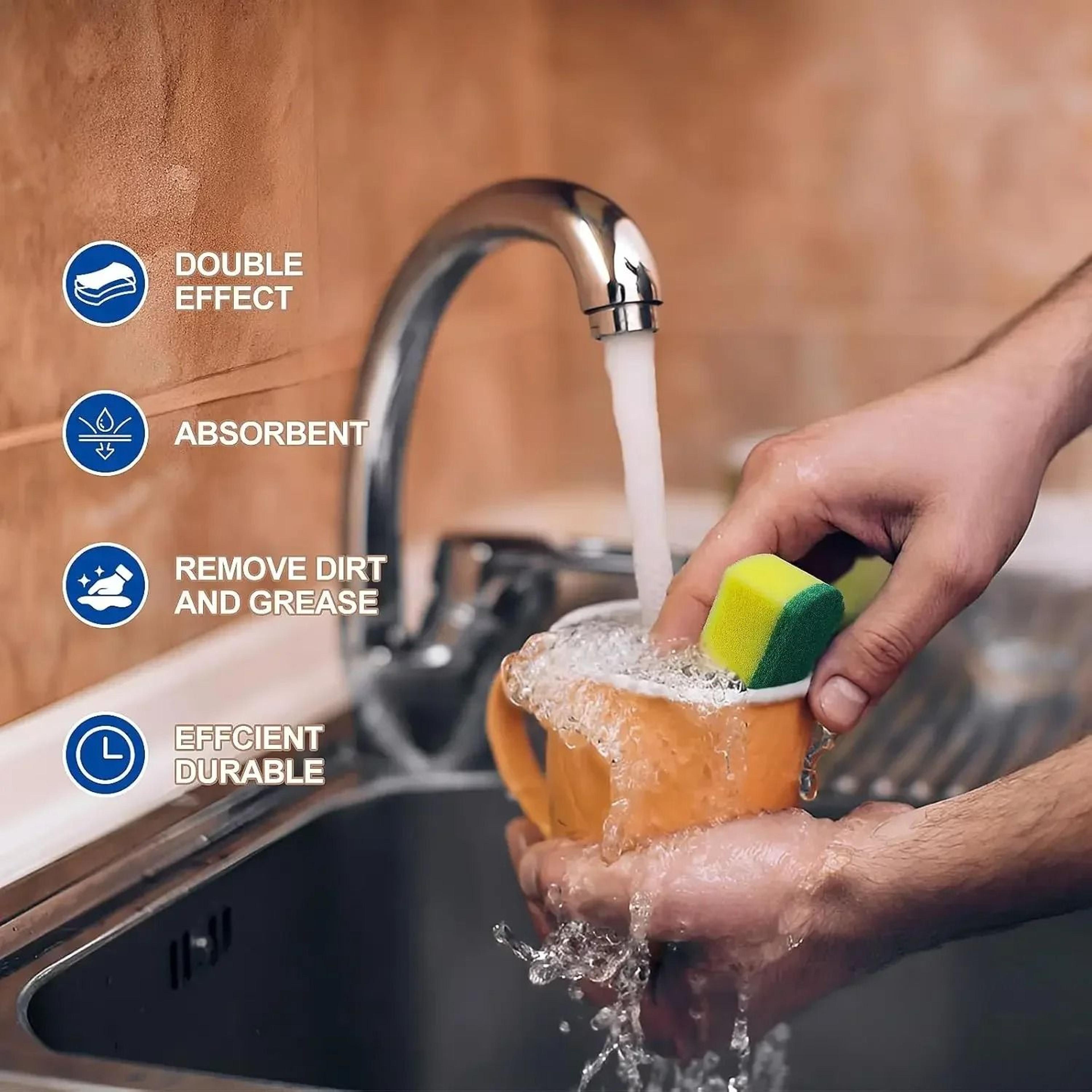 DualTexture Kitchen Scouring And Dishwashing Sponge Fleet 3