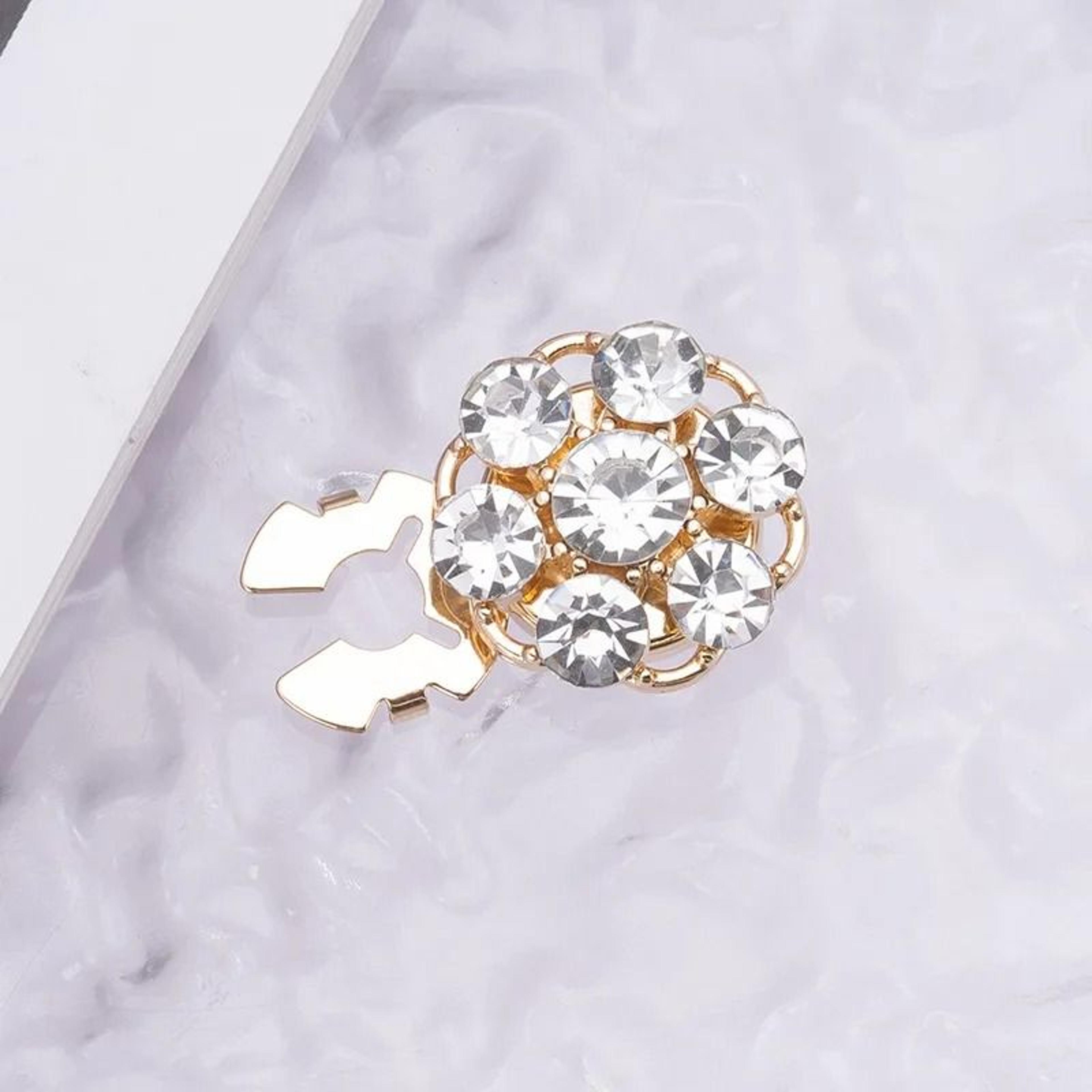Detachable Crystal Pearl Button Covers  Decorative Clips 10
