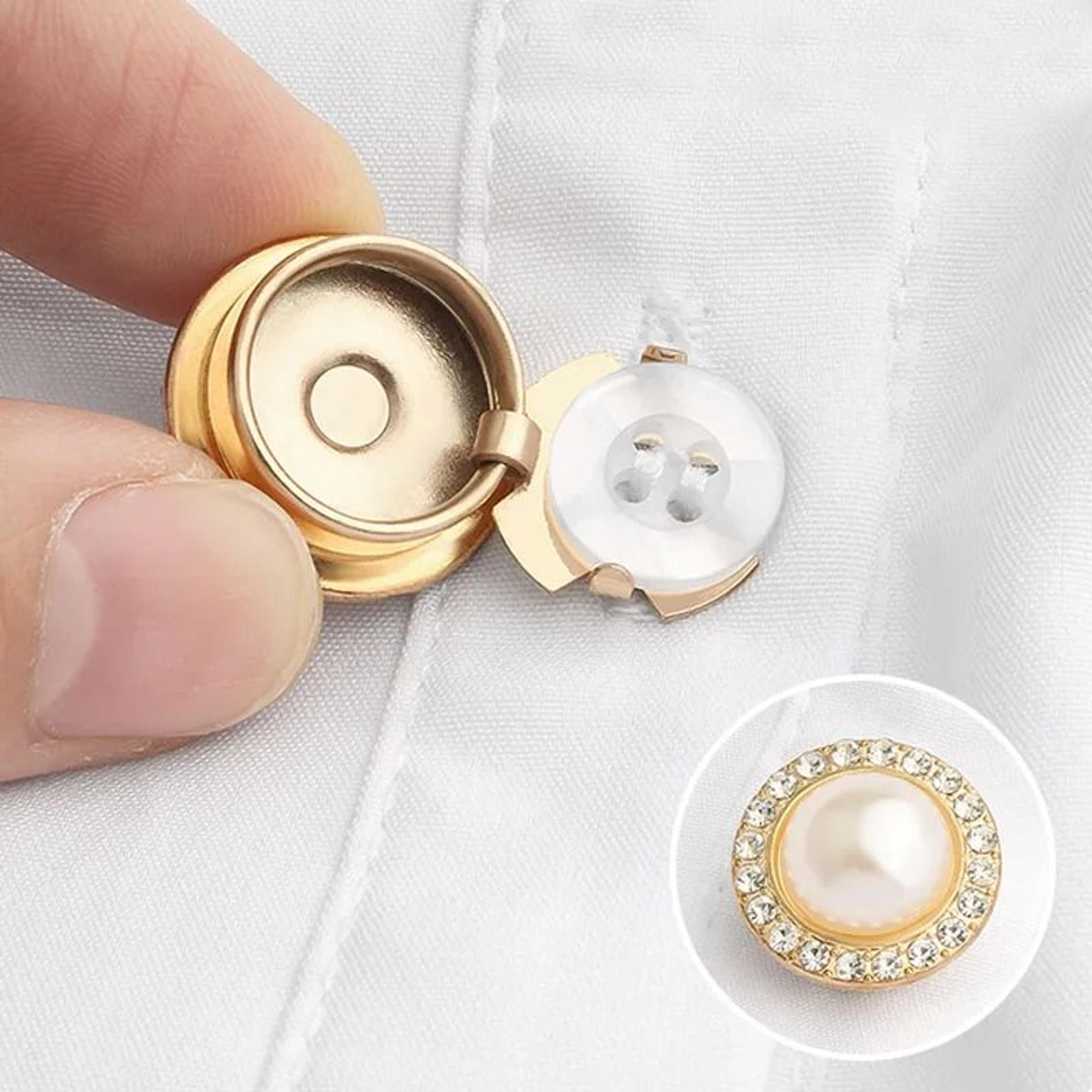 Detachable Crystal Pearl Button Covers  Decorative Clips 1