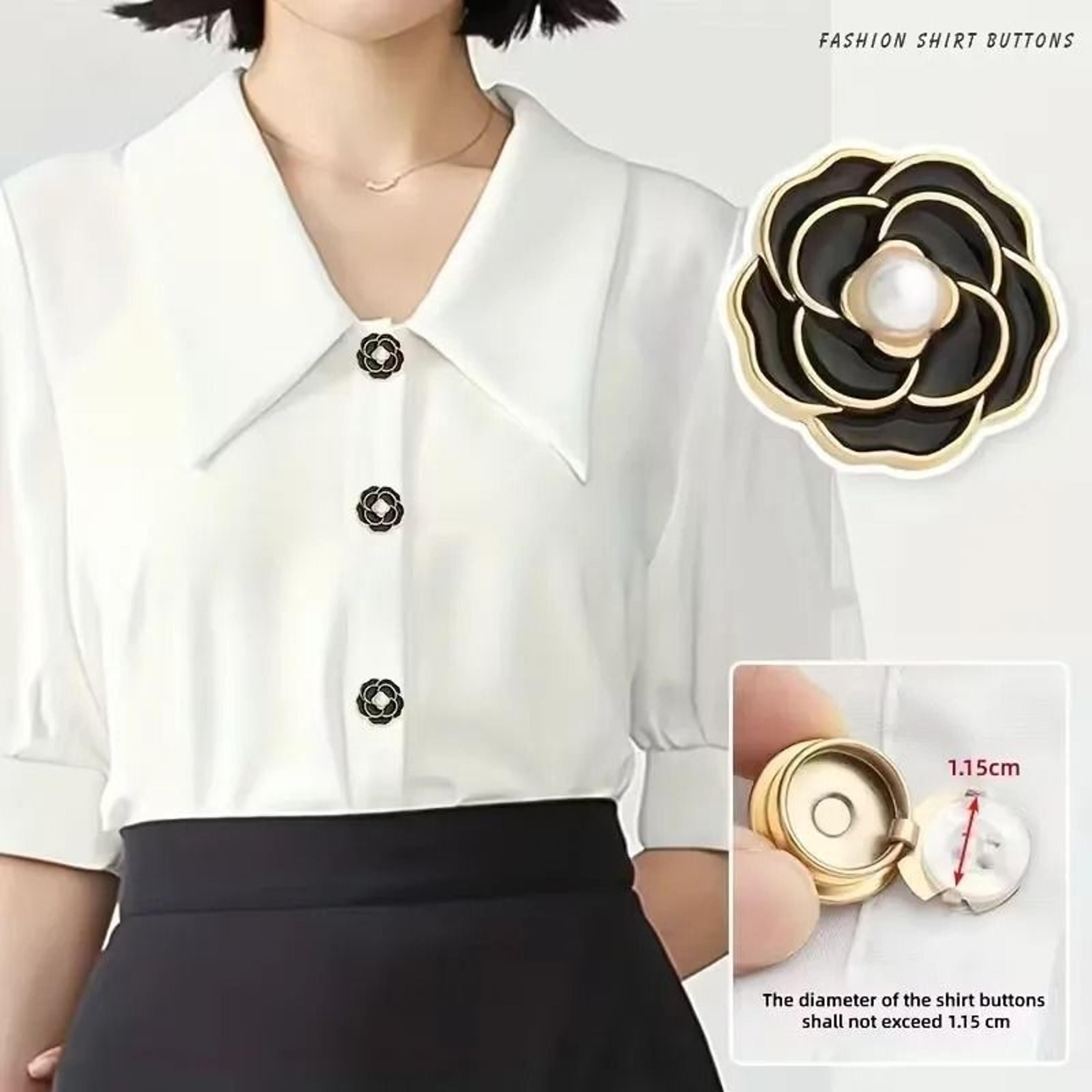 Detachable Crystal Pearl Button Covers  Decorative Clips 5