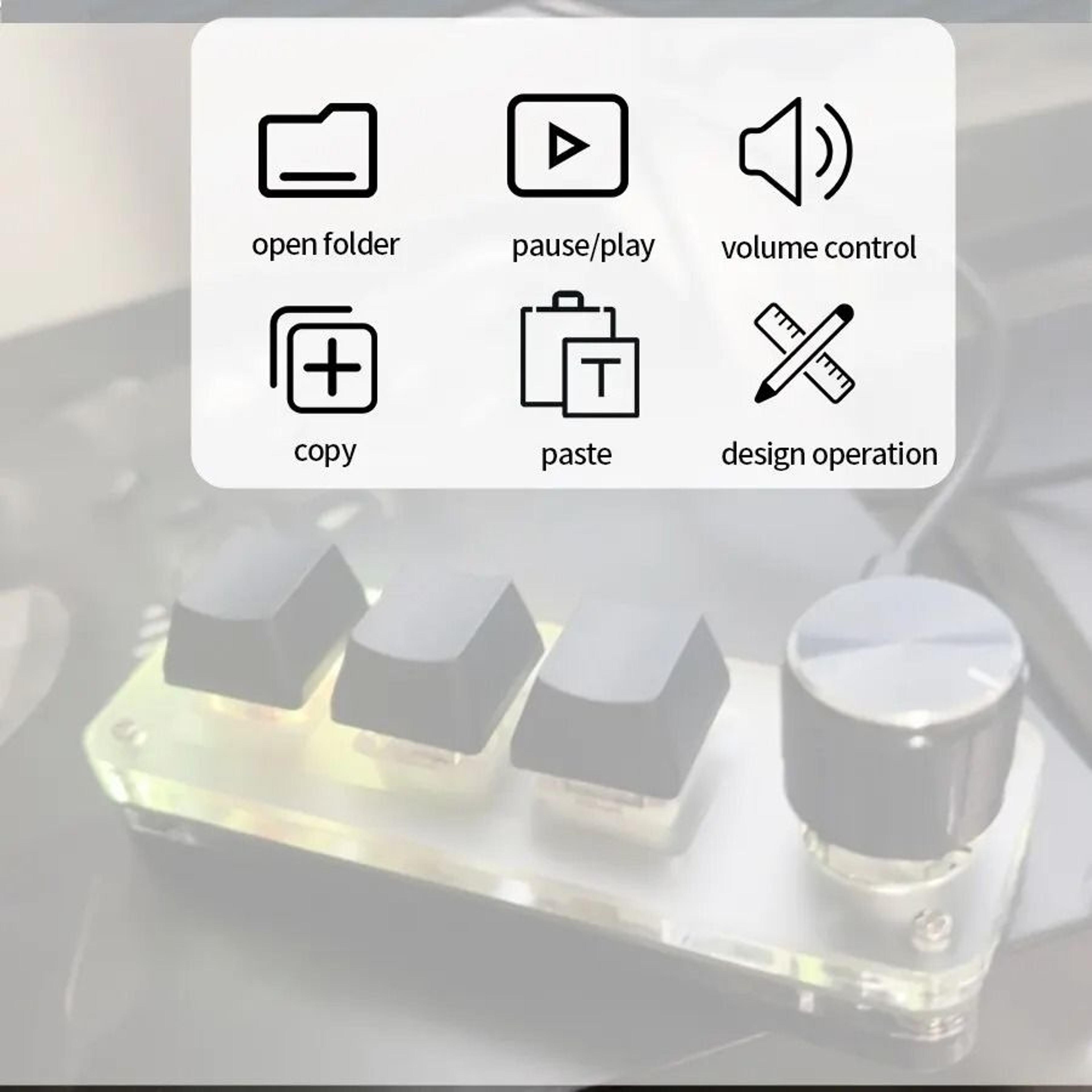 Custom 3Key Programmable Mechanical Macropad With Precision Knob 4