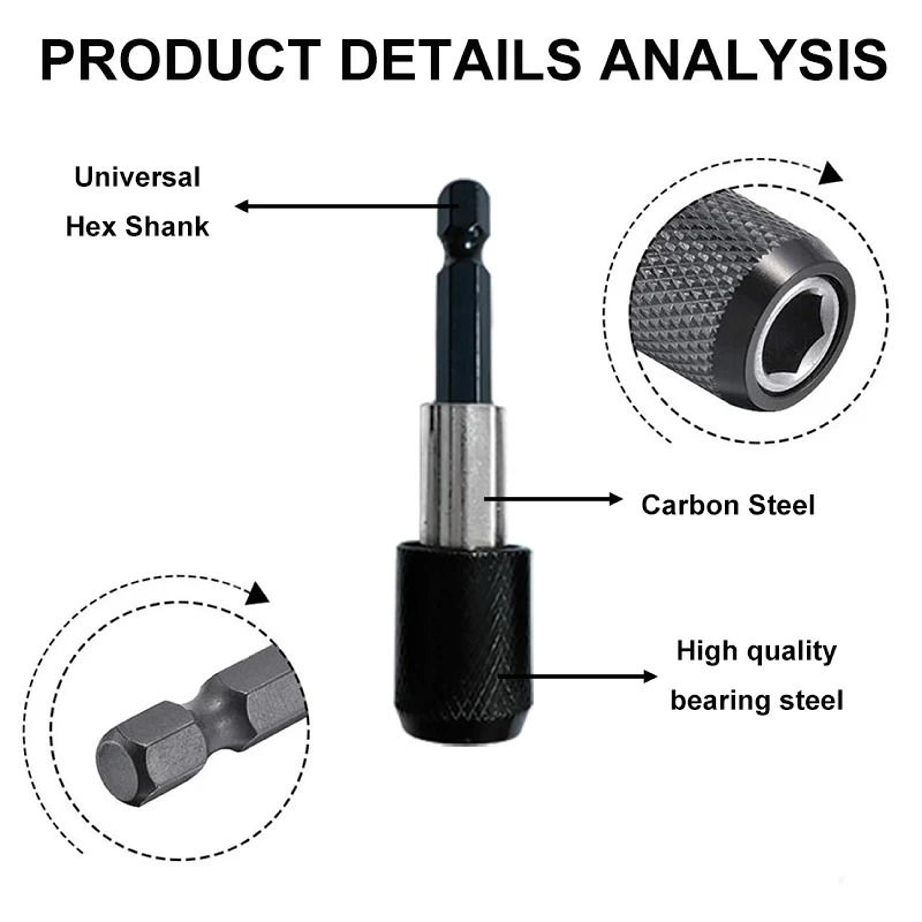Hexagonal QuickChange SelfLocking Screwdriver Extension Rod 5