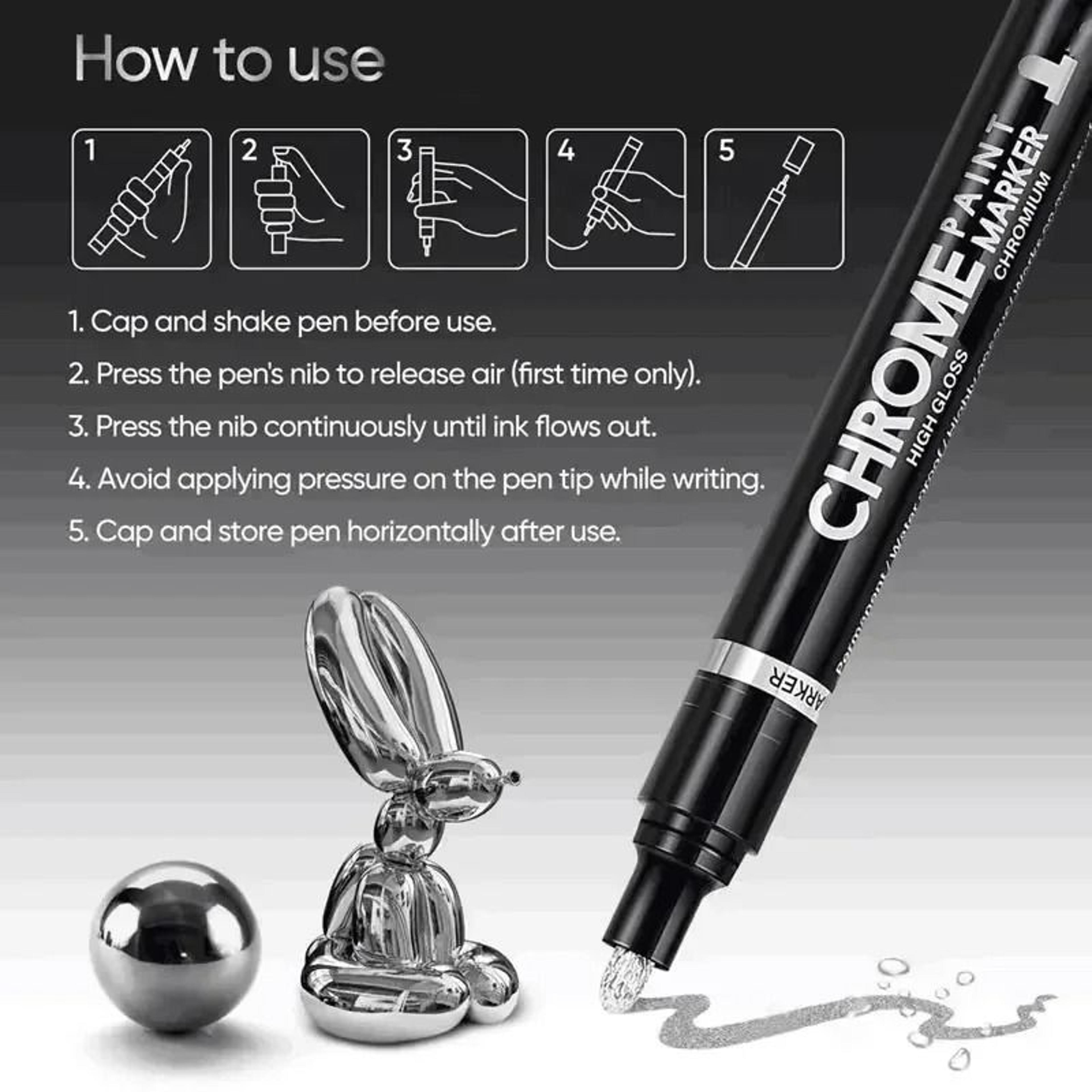 HighGloss Liquid Mirror Chrome Paint Markers 2