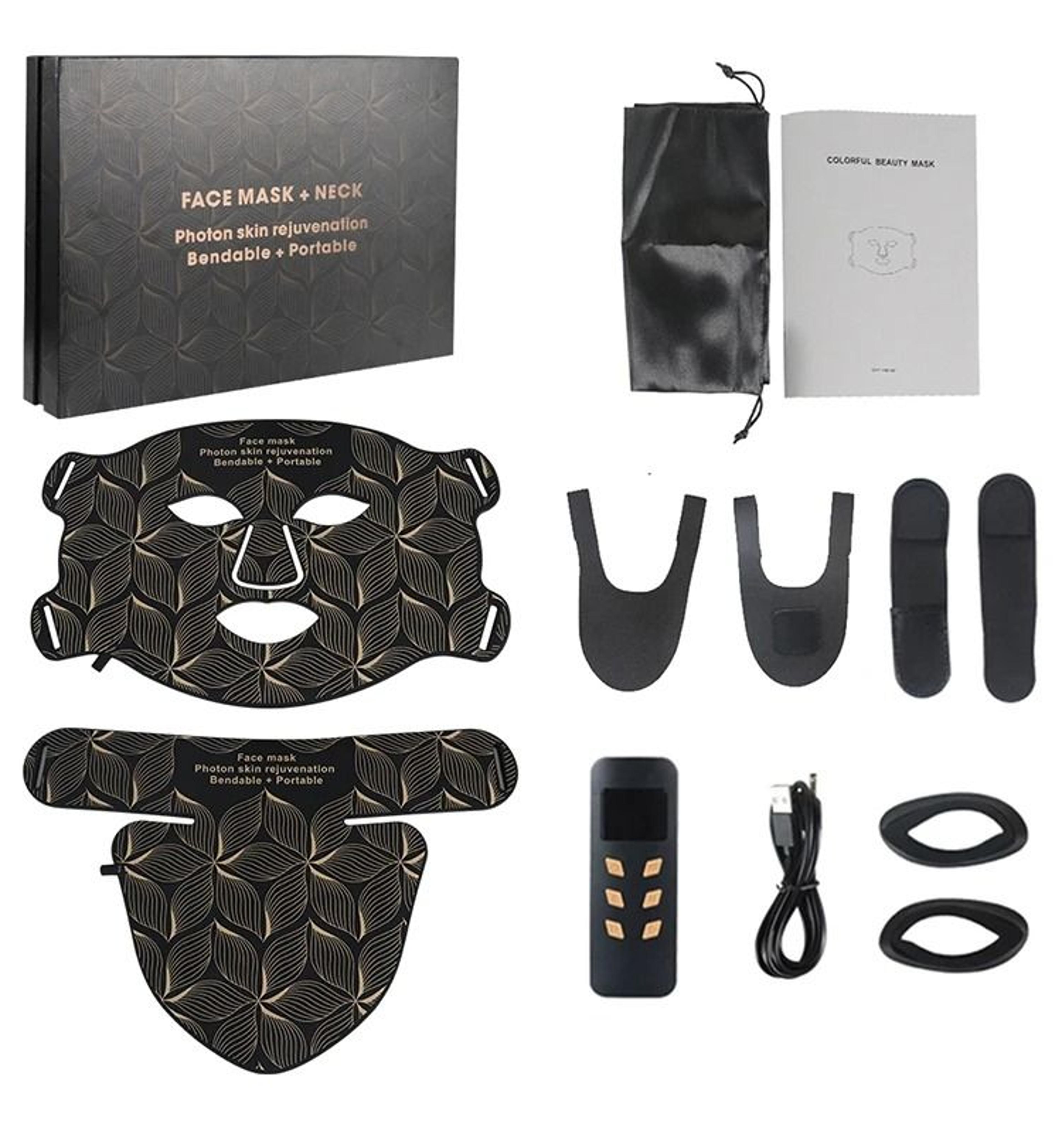 Professional 8Color Silicone LED Facial Mask  Neck Phototherapy System 9