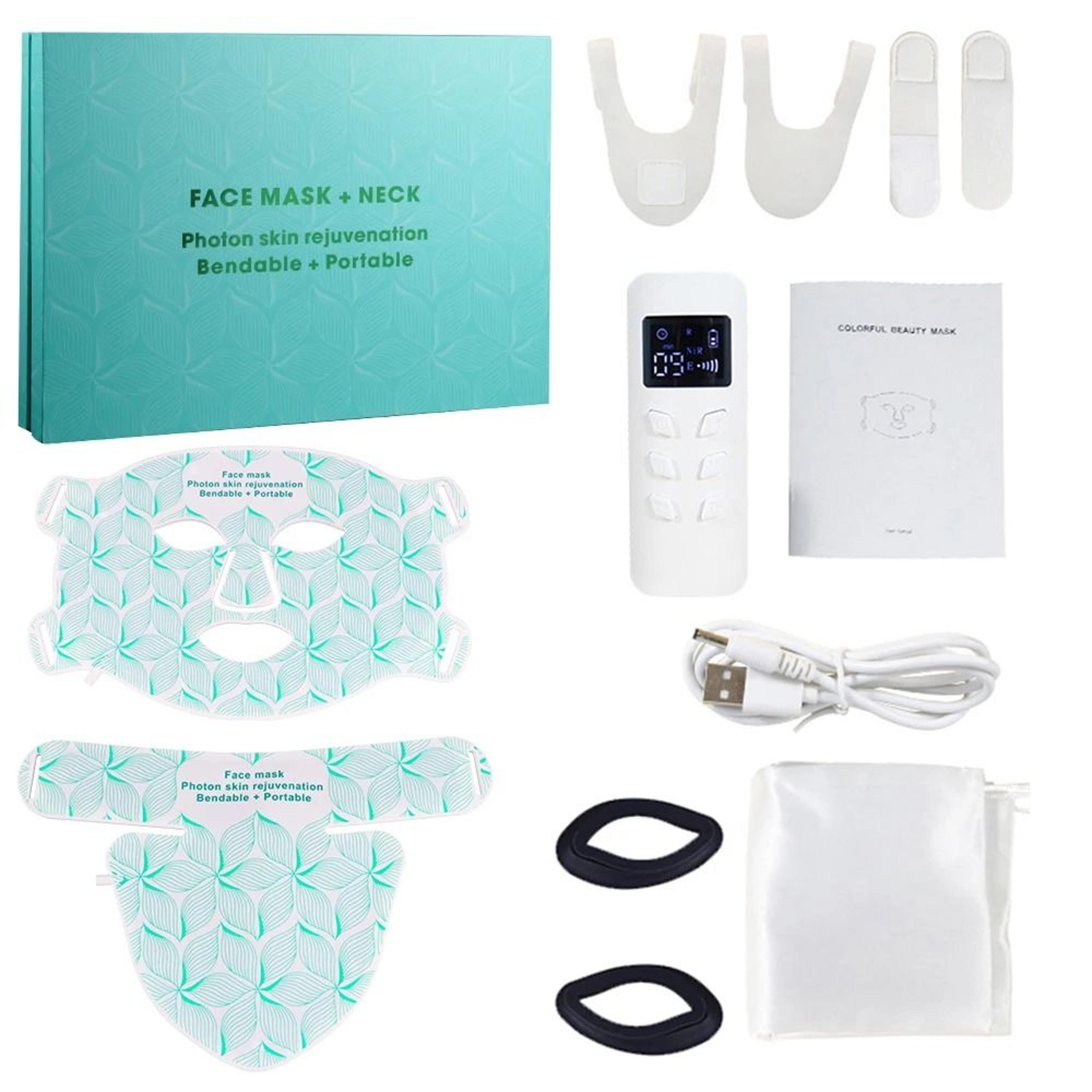 Professional 8Color Silicone LED Facial Mask  Neck Phototherapy System 10