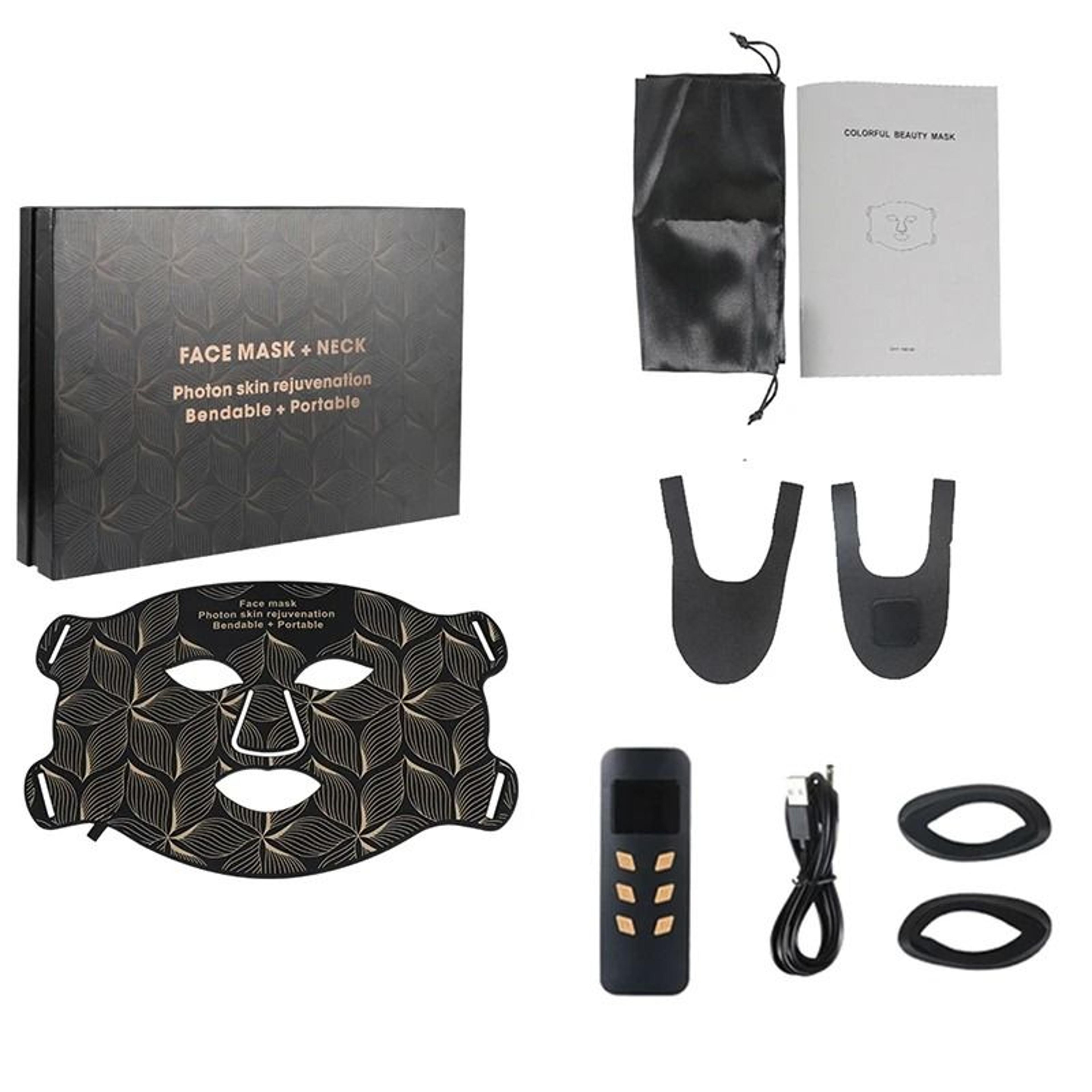 Professional 8Color Silicone LED Facial Mask  Neck Phototherapy System 11