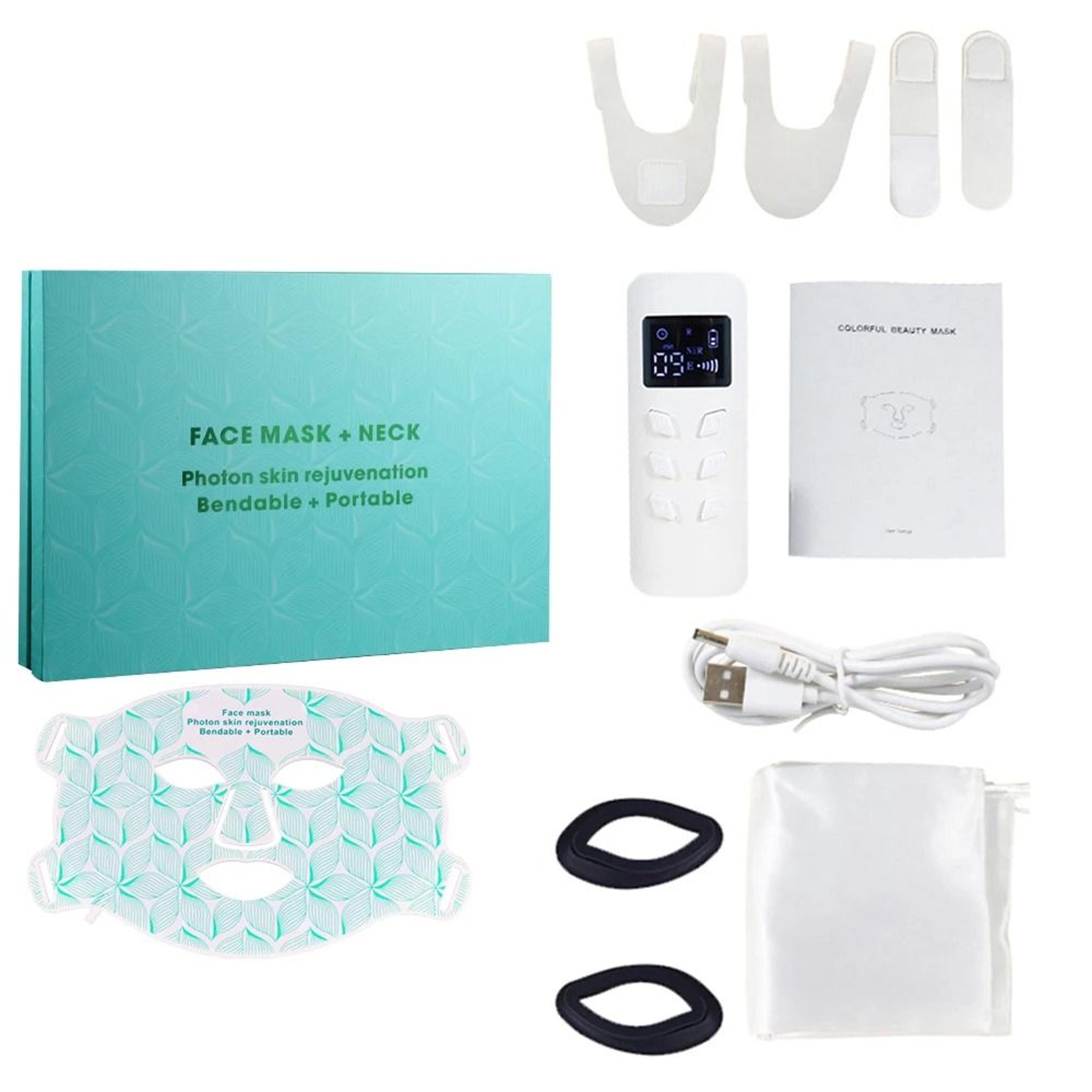 Professional 8Color Silicone LED Facial Mask  Neck Phototherapy System 13